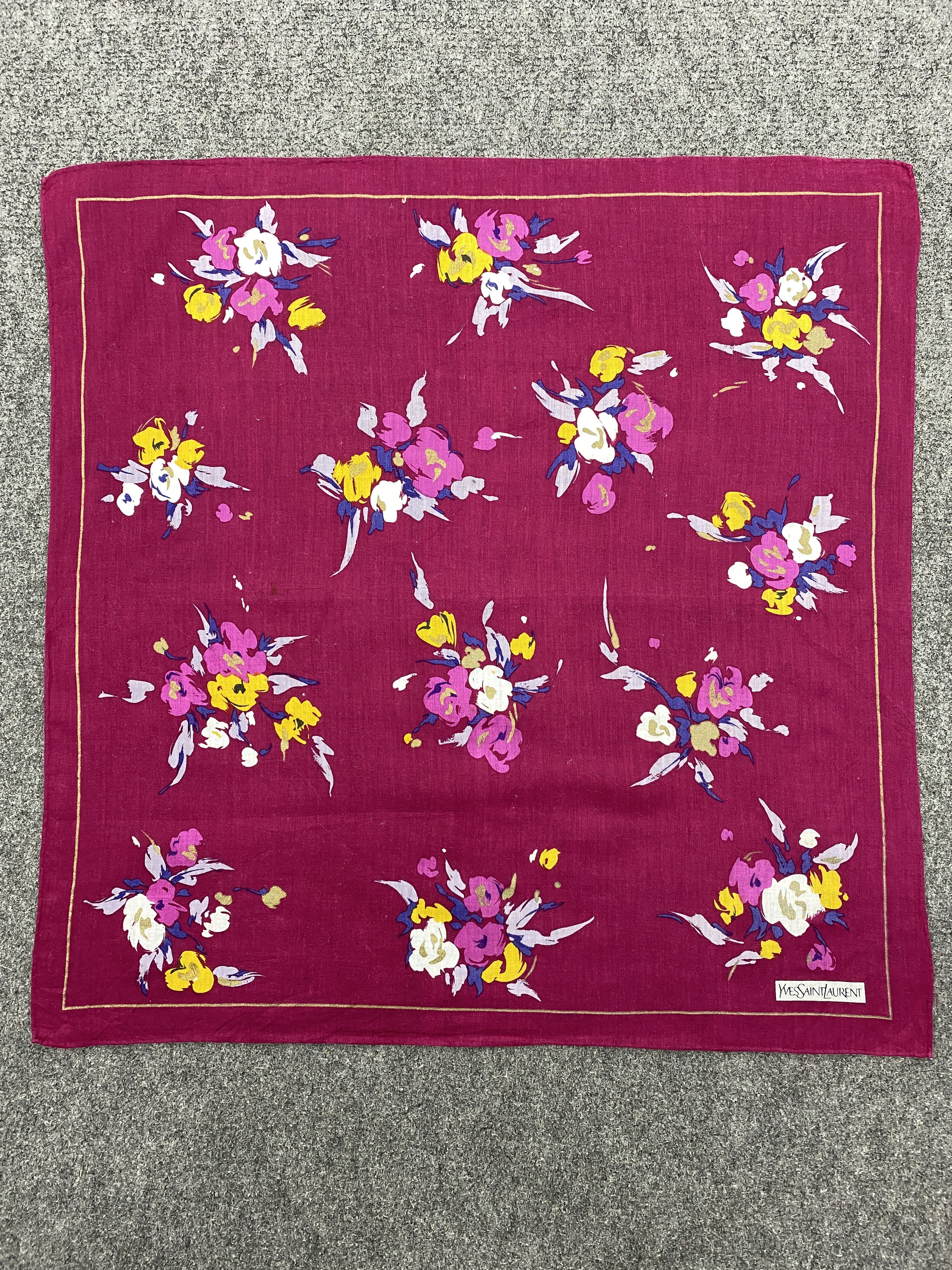 Yves Saint Laurent Yves Saint Laurent Handkerchief / Neckerchief HKC0938 Size ONE SIZE - 4 Thumbnail