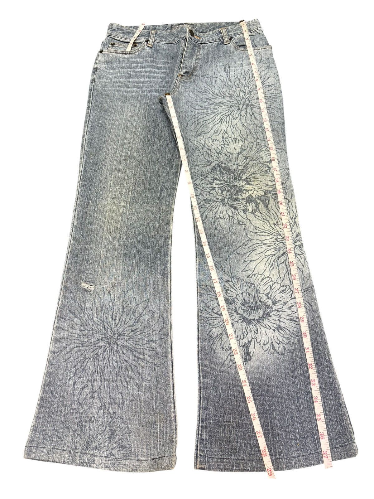 Hysteric Glamour Vintage Japanese Brand Floral Design Flare Jeans Size 29" - 7 Thumbnail
