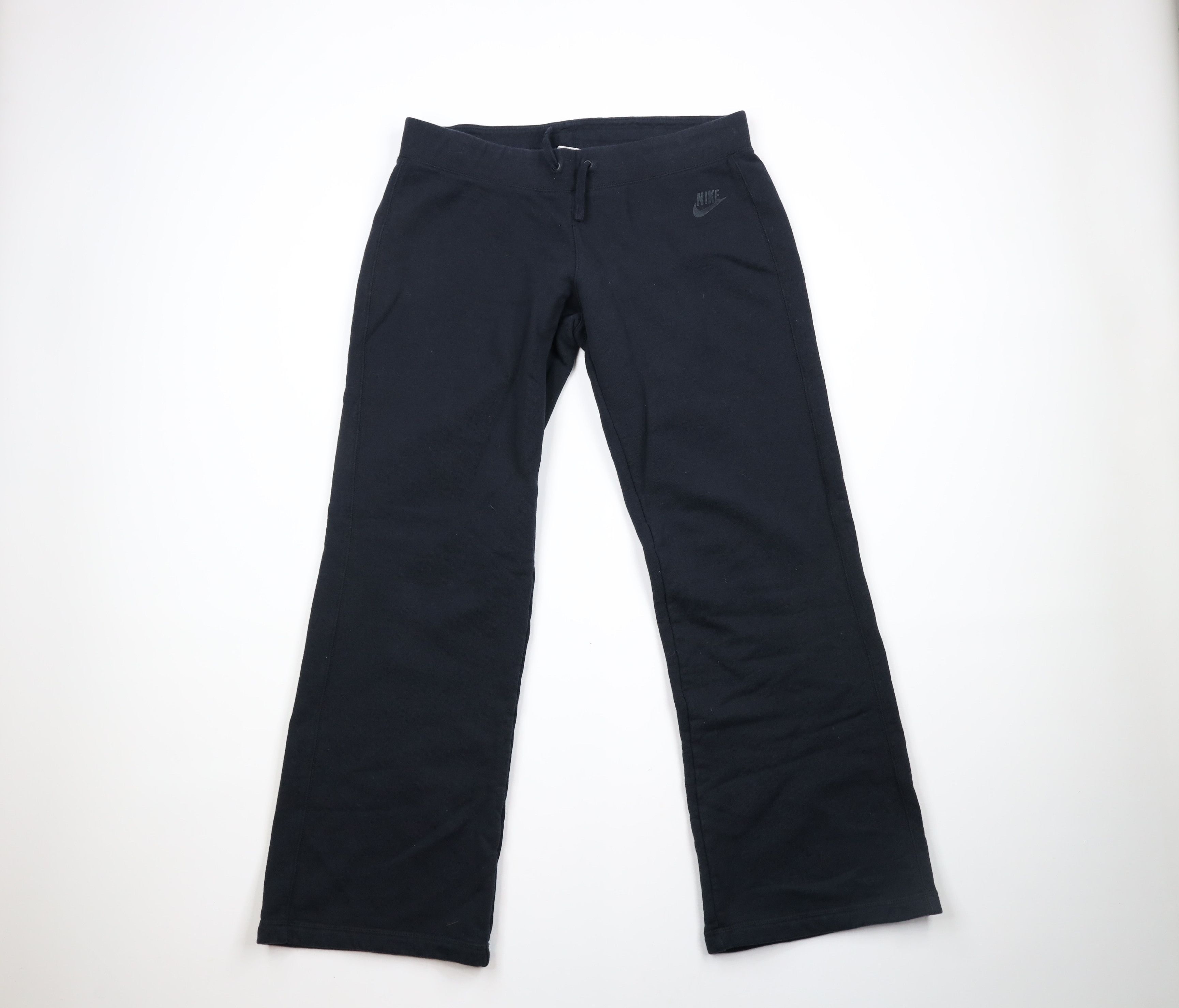Nike × Vintage Vintage Y2K Nike Out Knit Wide Leg Flared Sweatpants Black Size 38" / US 16 / IT 52 - 1 Thumbnail