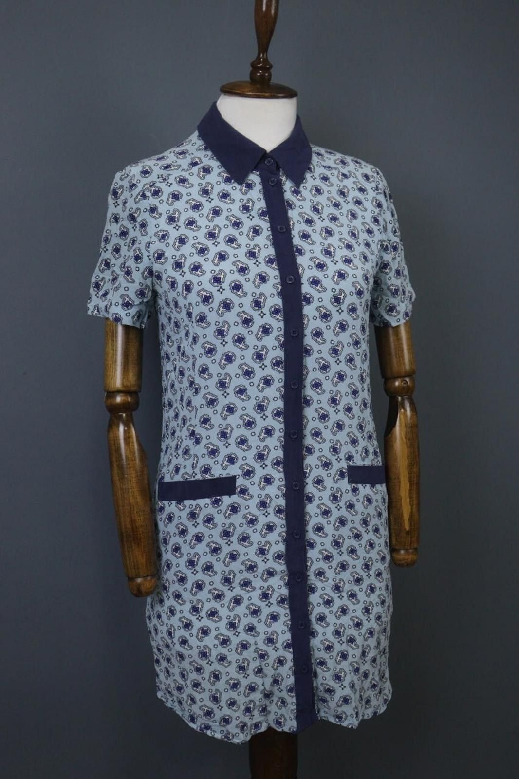 Designer Claudie Pierlot Multicolor Floral Silk Shirt Dress Size 36 Size M / US 6-8 / IT 42-44 - 7 Thumbnail
