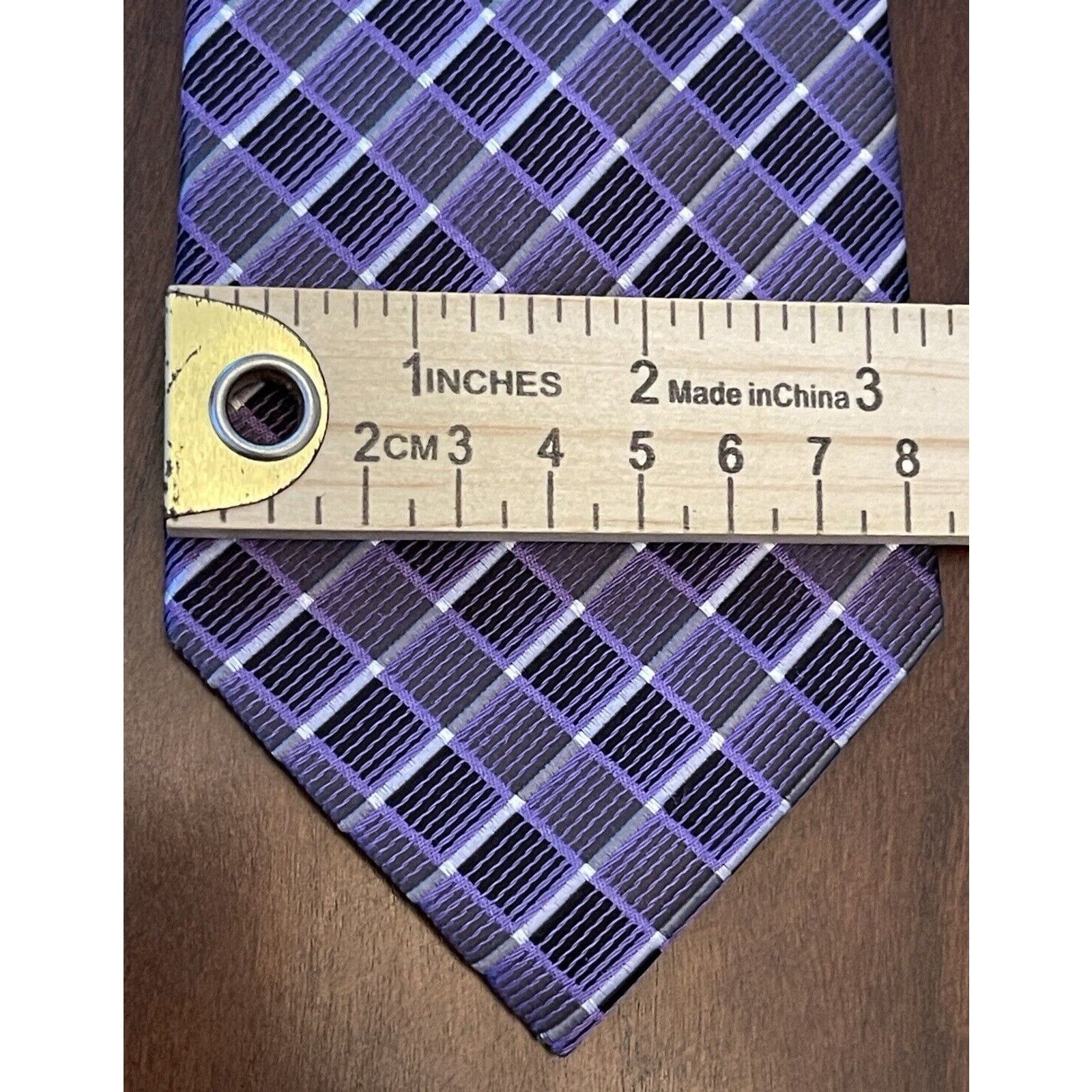 Pronto Uomo Pronto Uomo Purple 100% Silk Men’s Neck Tie Made In China Size ONE SIZE - 4 Thumbnail