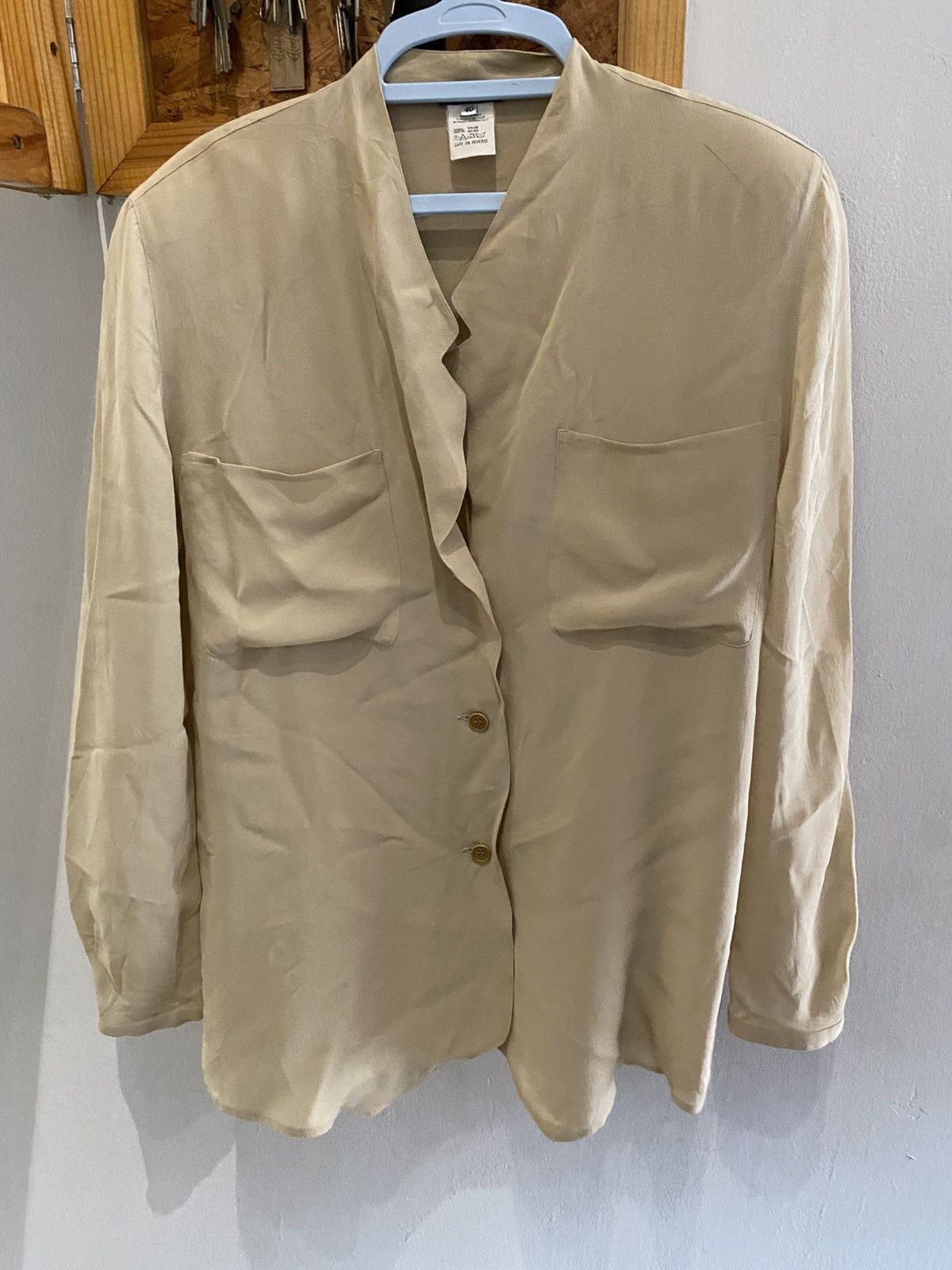 Giorgio Armani Vintage Giorgio Armani See Through Button Up Shirt Size M / US 6-8 / IT 42-44 - 4 Thumbnail