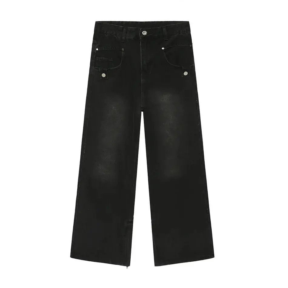 Japanese Brand Retro loose straight leg wide leg jeans Size US 32 / EU 48 - 5 Thumbnail