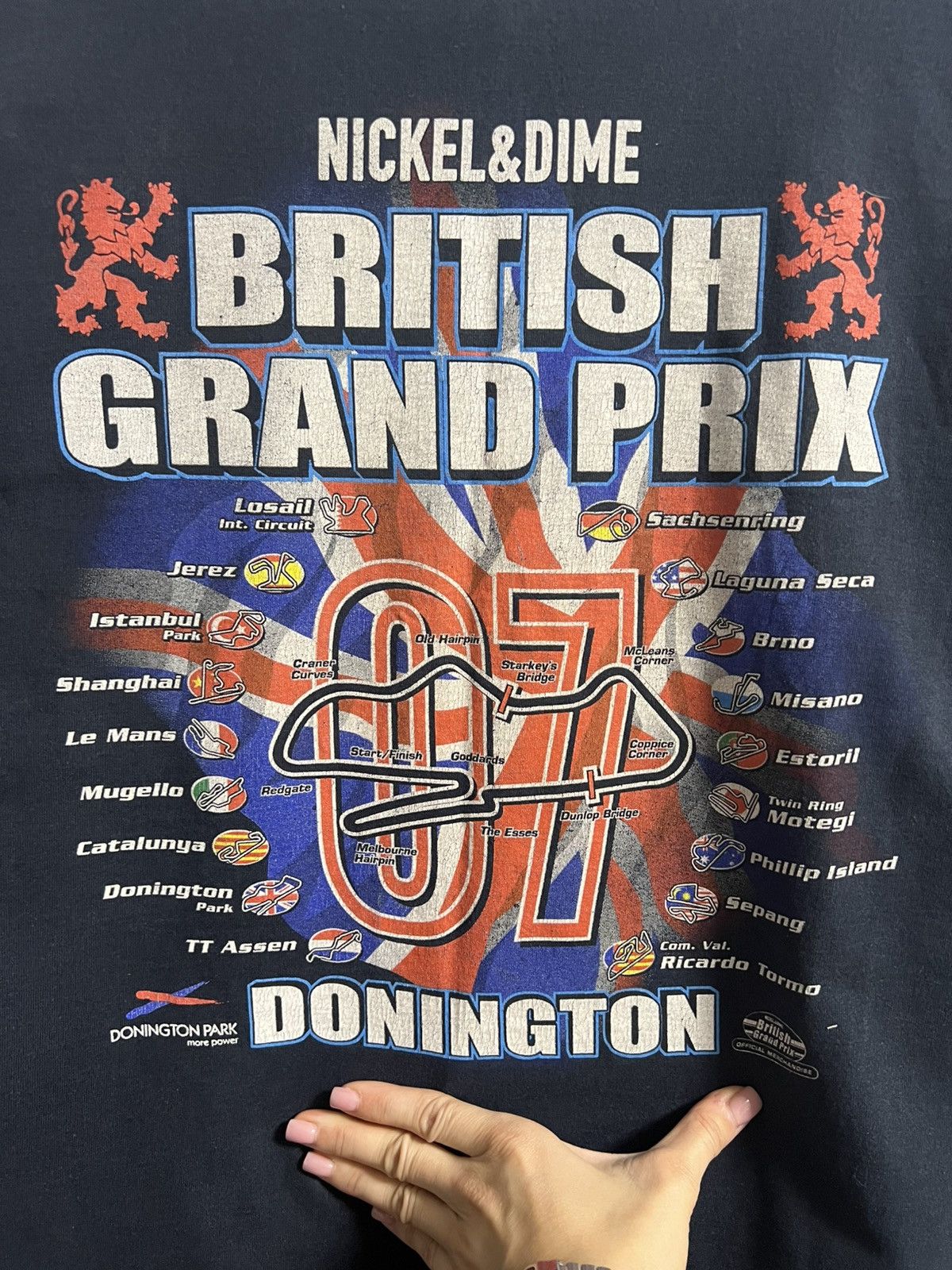 Vintage Rare Vintage MOTO T-Shirt British Grand prix Donington 2007 Size US L / EU 52-54 / 3 - 4 Thumbnail