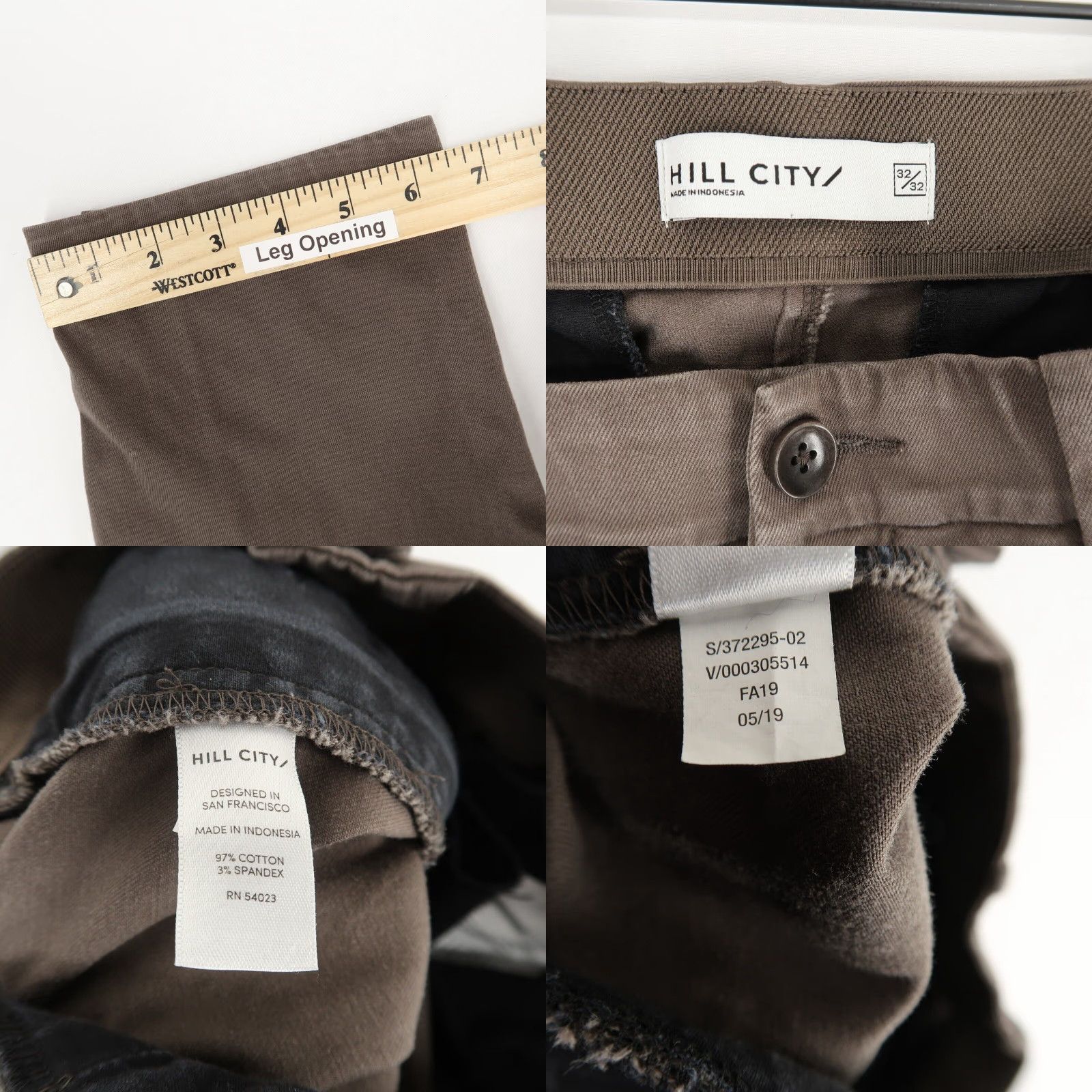 Banana Republic Hill City Everyday Pant Mens 32X32 Washed Brown Stretch Chino Size US 32 / EU 48 - 8 Thumbnail