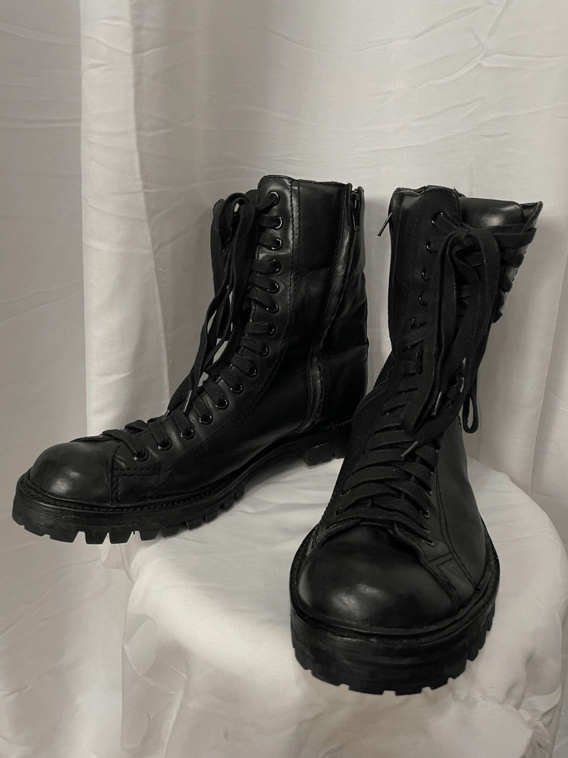 Yohji Yamamoto Sz 3 Yohji Yamamoto Pour Homme Leather Combat Boots Size US 8 / EU 41 - 1 Thumbnail