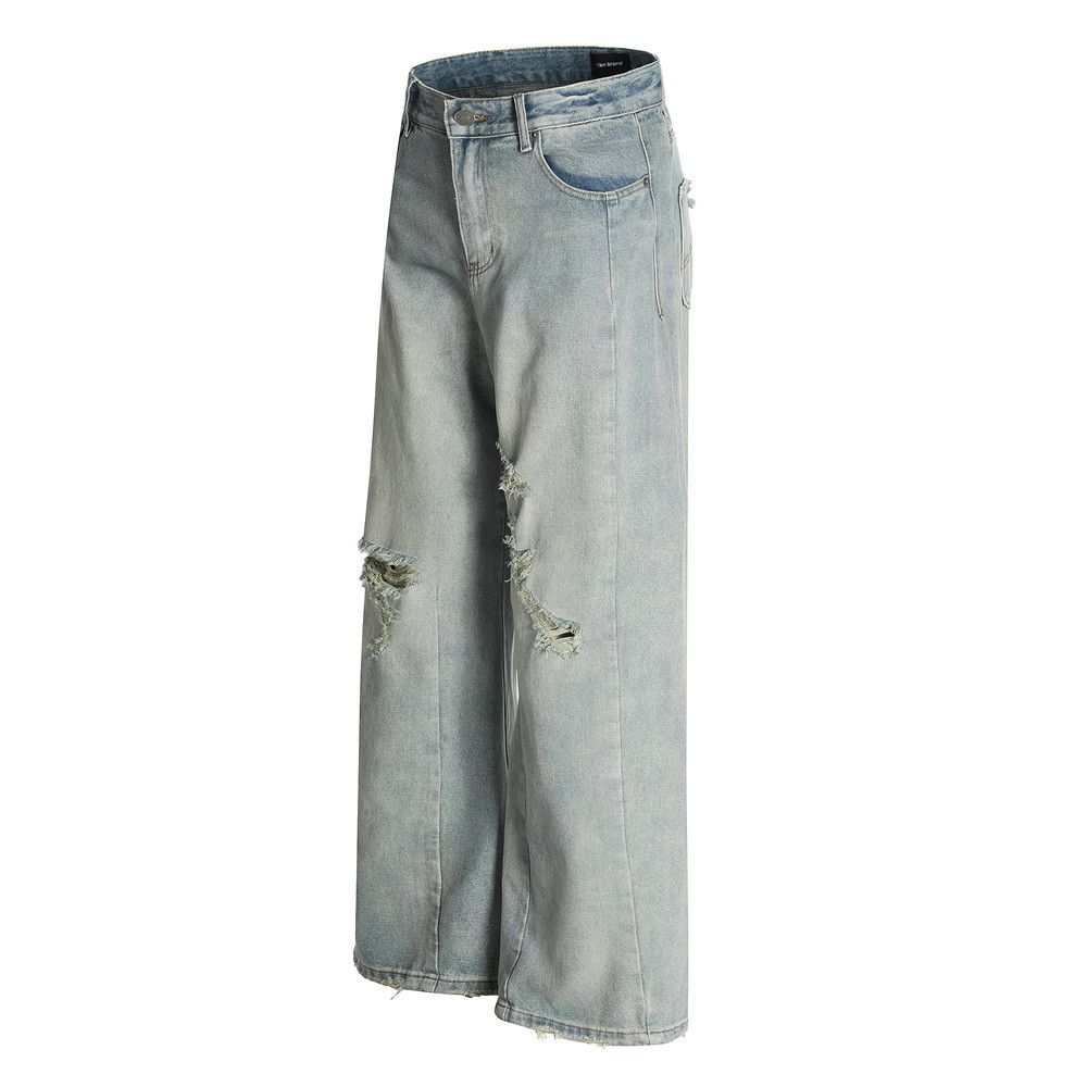 Japanese Brand × Jean Men's loose punk washed distressed ripped jeans Size US 32 / EU 48 - 2 Thumbnail