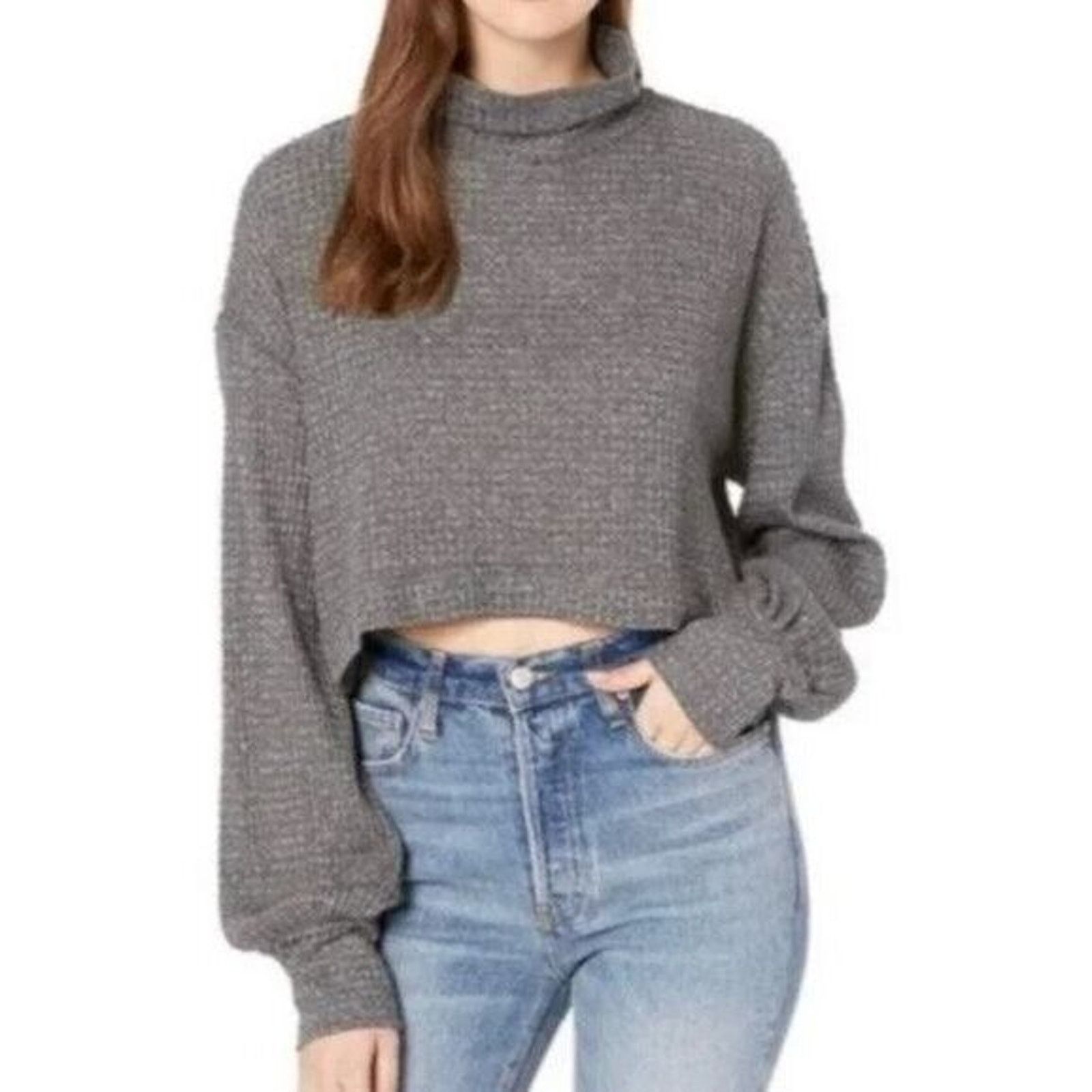 Free People Free People BK Waffle Knit Crop Thermal Boho Lagenlook M Size M / US 6-8 / IT 42-44 - 1 Thumbnail