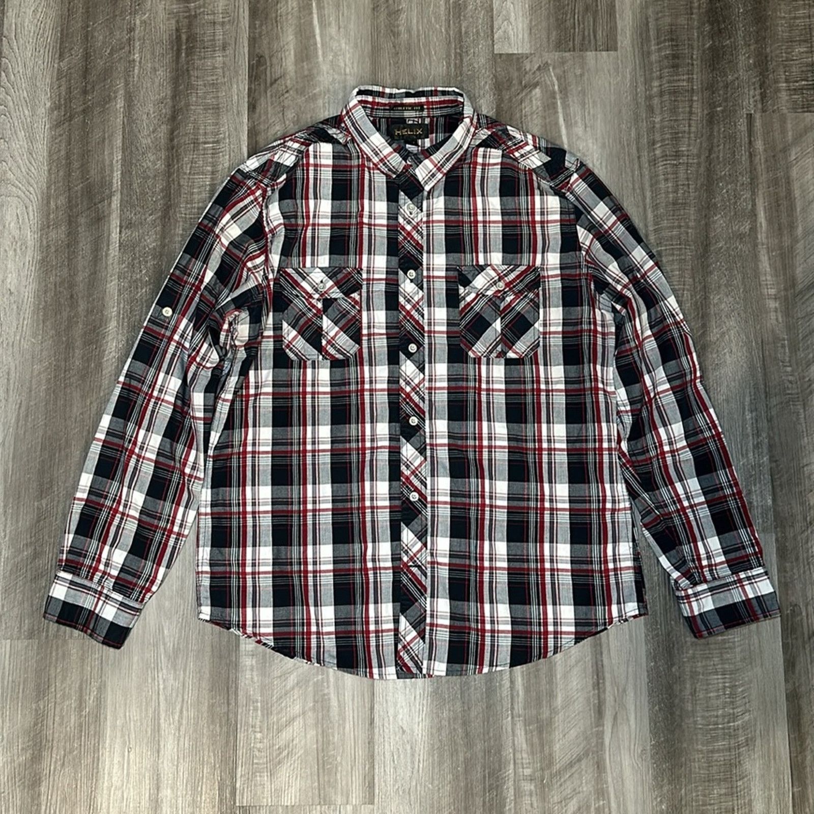 Helix Helix Athletic Fit Long Sleeve Button Down - 2XL Size US XXL / EU 58 / 5 - 2 Thumbnail