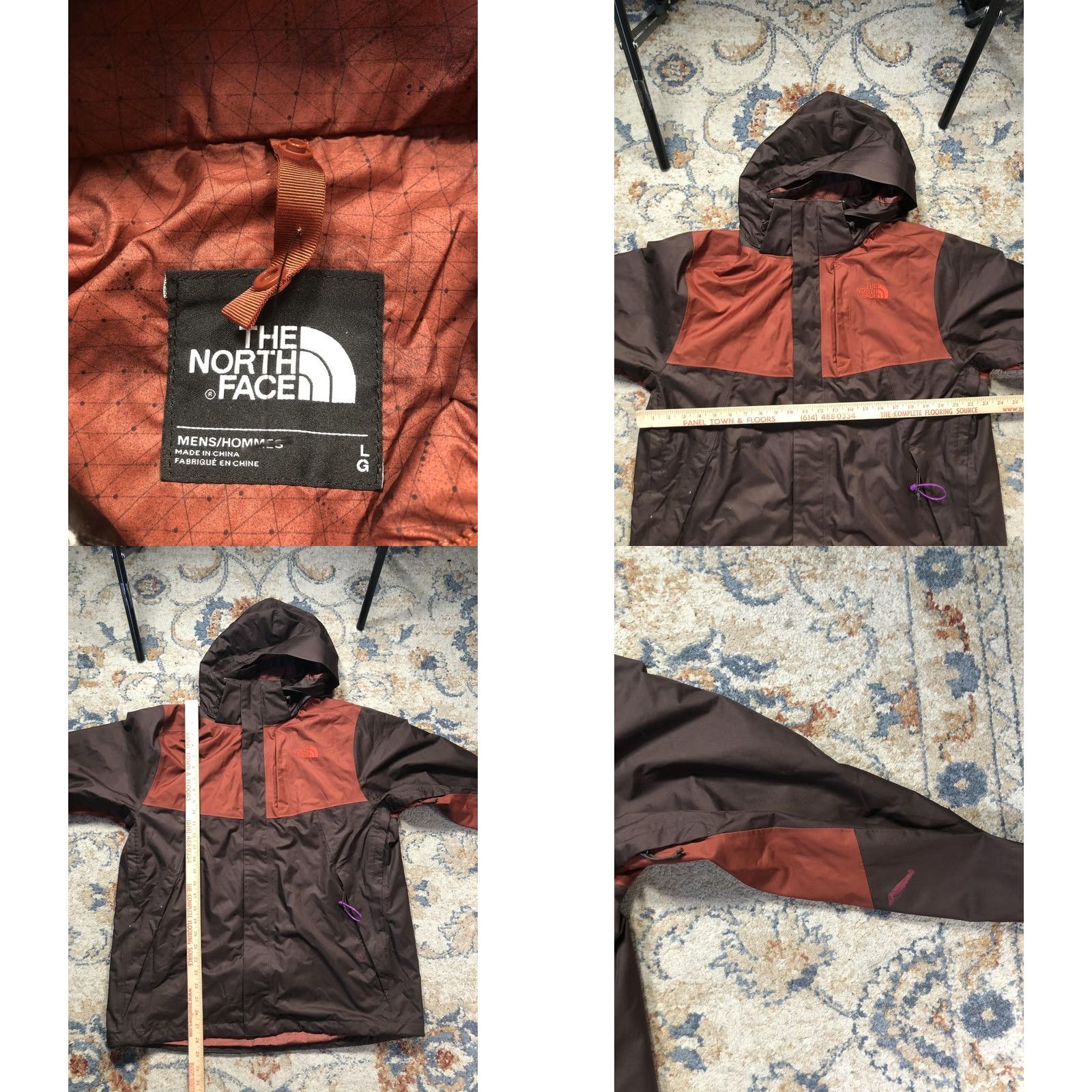 The North Face The North Face Jacket Mens Large Brown Orange Hooded Ski Insulated Full Zip Brown Orange Colorblock Mid-Length Pockets Zip Adventure Mens L/G Size US L / EU 52-54 / 3 - 8 Thumbnail
