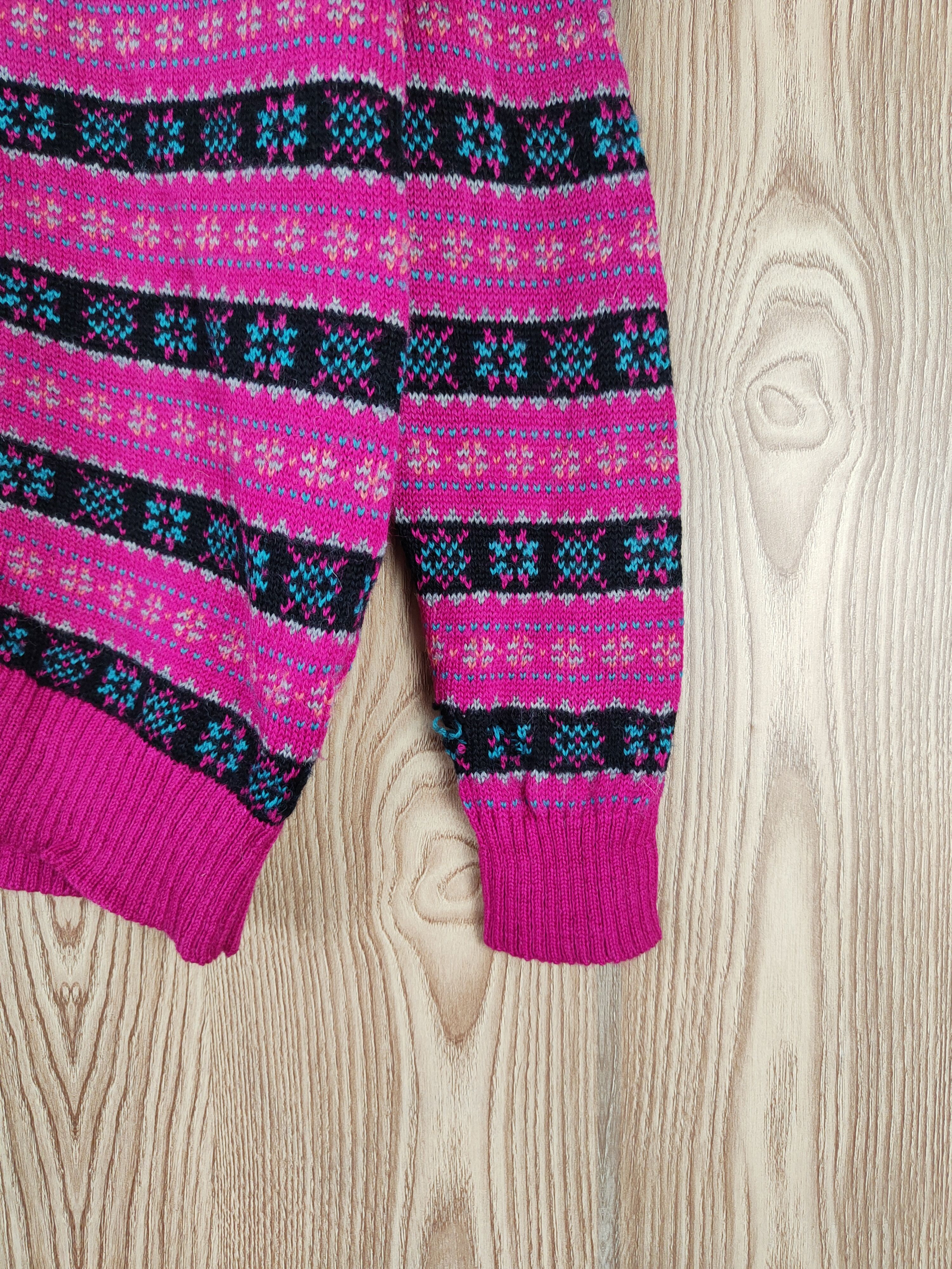 Japanese Brand Piers Dark Pink Knitwear art design Cardigan #W134 Size M / US 6-8 / IT 42-44 - 6 Thumbnail