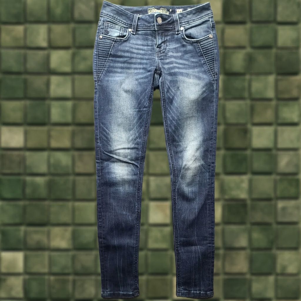 Miss Me Miss Me Jeans Womens 24x30 Skinny Rise Ankle Stretch Distressed Denim 5-Pocket Blue Cowboy Western Y2K Shirt? Size 42" / US 20 - 1 Thumbnail