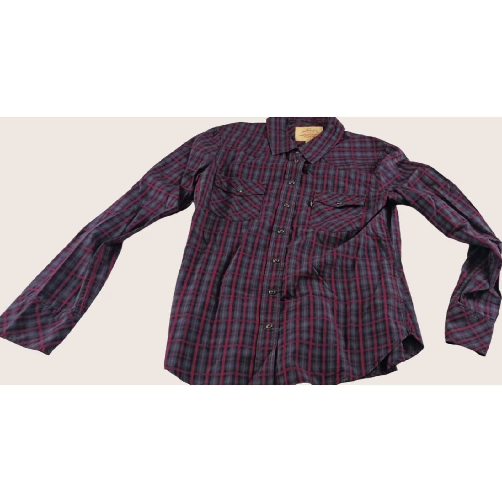 Levi's VINTAGE Levi's Mens Snap Button Up Shirt Plaid Red Size M L/S Black Label Pocket Shirt Mens Red Plaid Levi's Black Label Cowboy Vintage Shirt Size US M / EU 48-50 / 2 - 1 Thumbnail