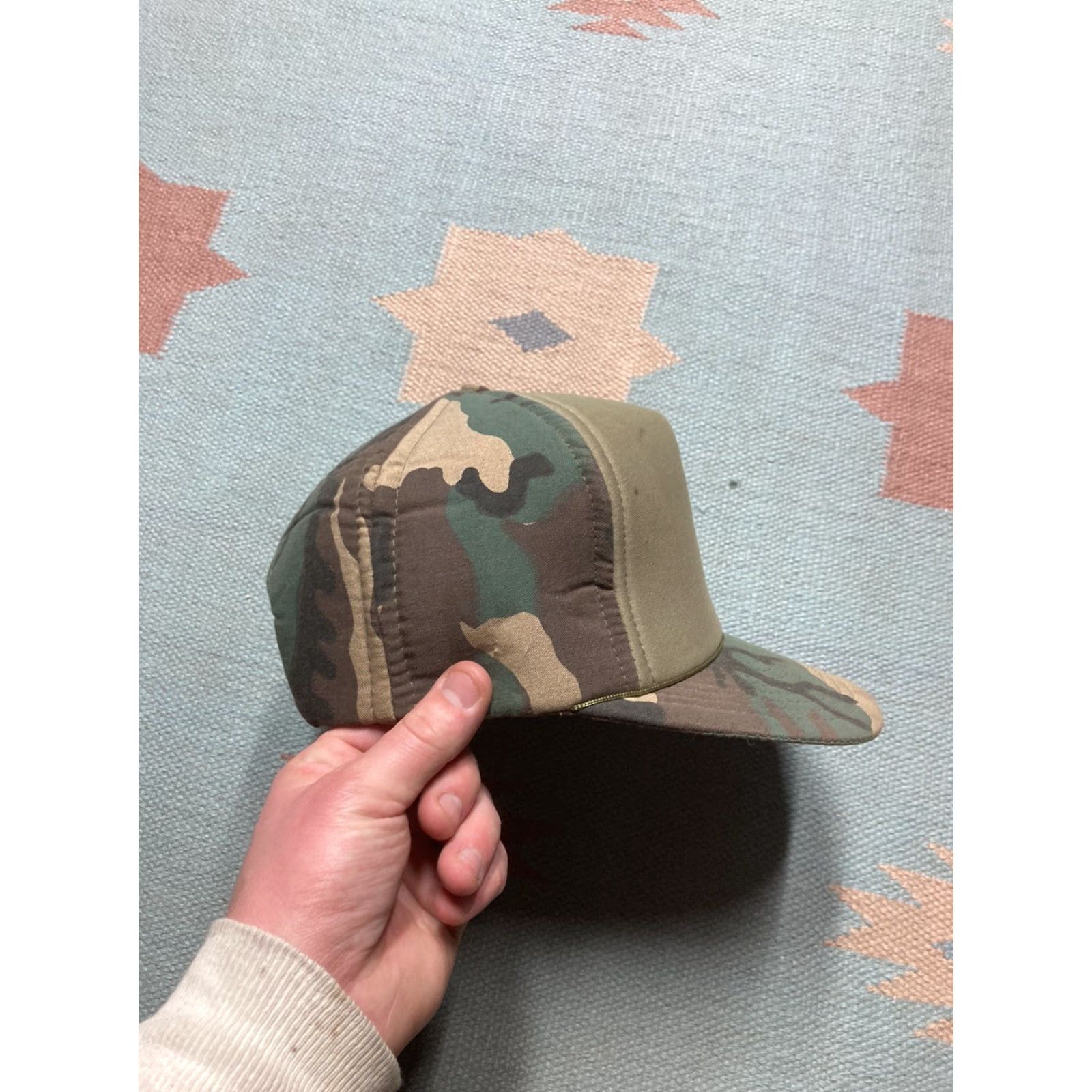 Vintage VINTAGE SnapBack Hat Camouflage Woodland Blank Camo Hunting 80s 90s Foam Adjustable Men Mens Camouflage 90s Snap-Back Budget Size ONE SIZE - 7 Thumbnail