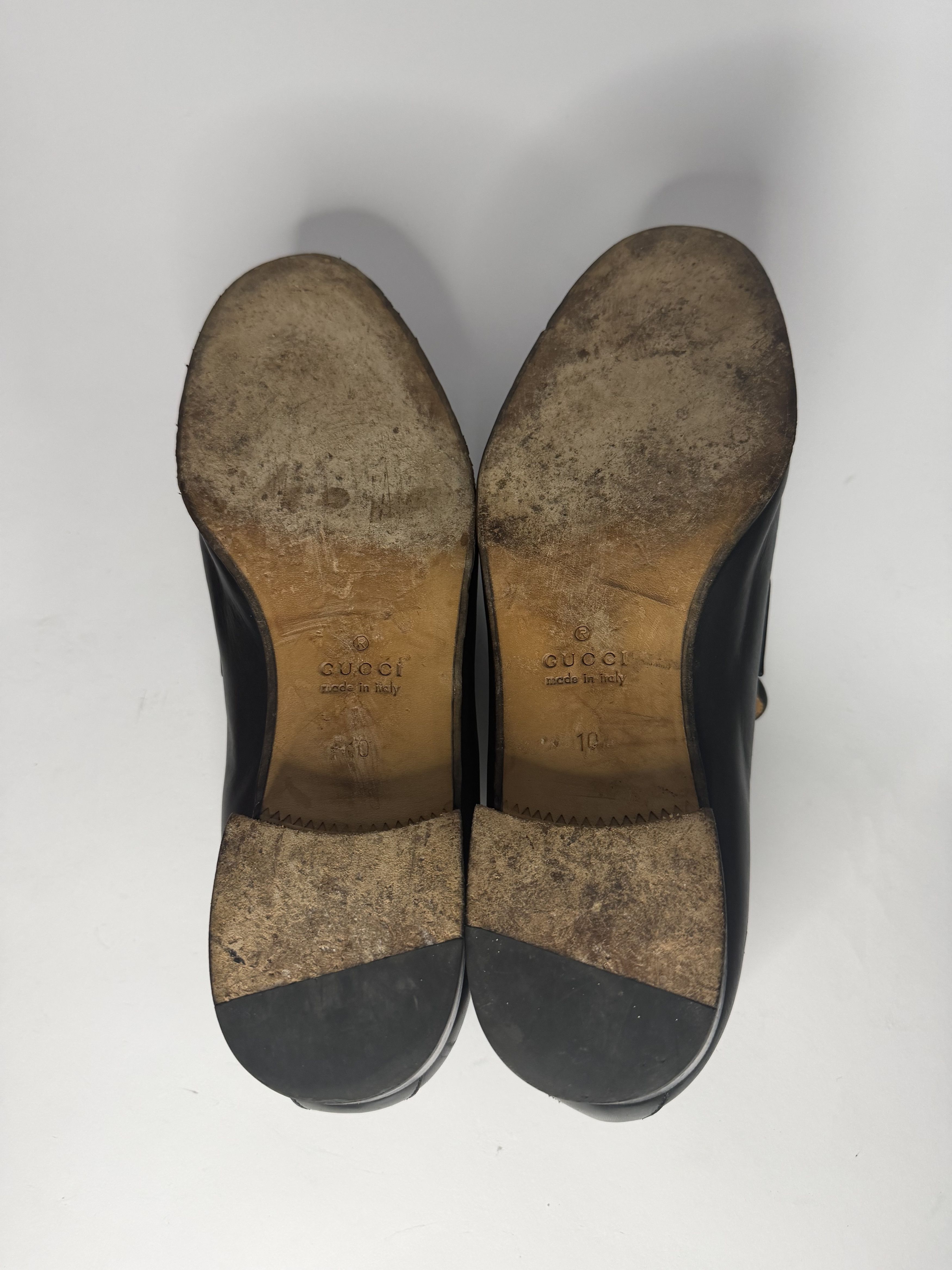 Gucci Gucci Black Leather Web GG Detailed Tassel Loafers Size US 10 / EU 43 - 6 Thumbnail