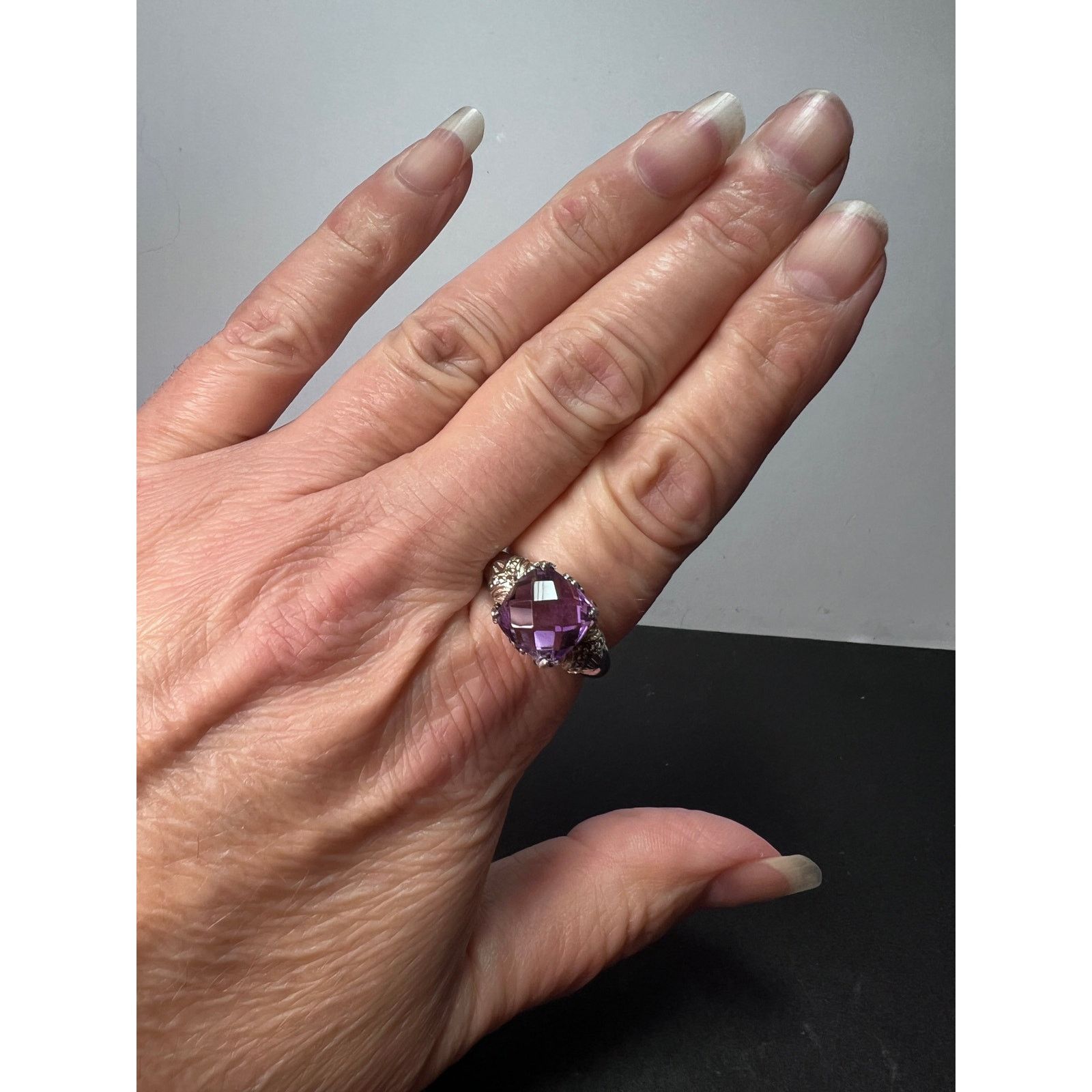 Other Amethyst crown setting sterling silver solitaire ring size 9 Size ONE SIZE - 4 Thumbnail