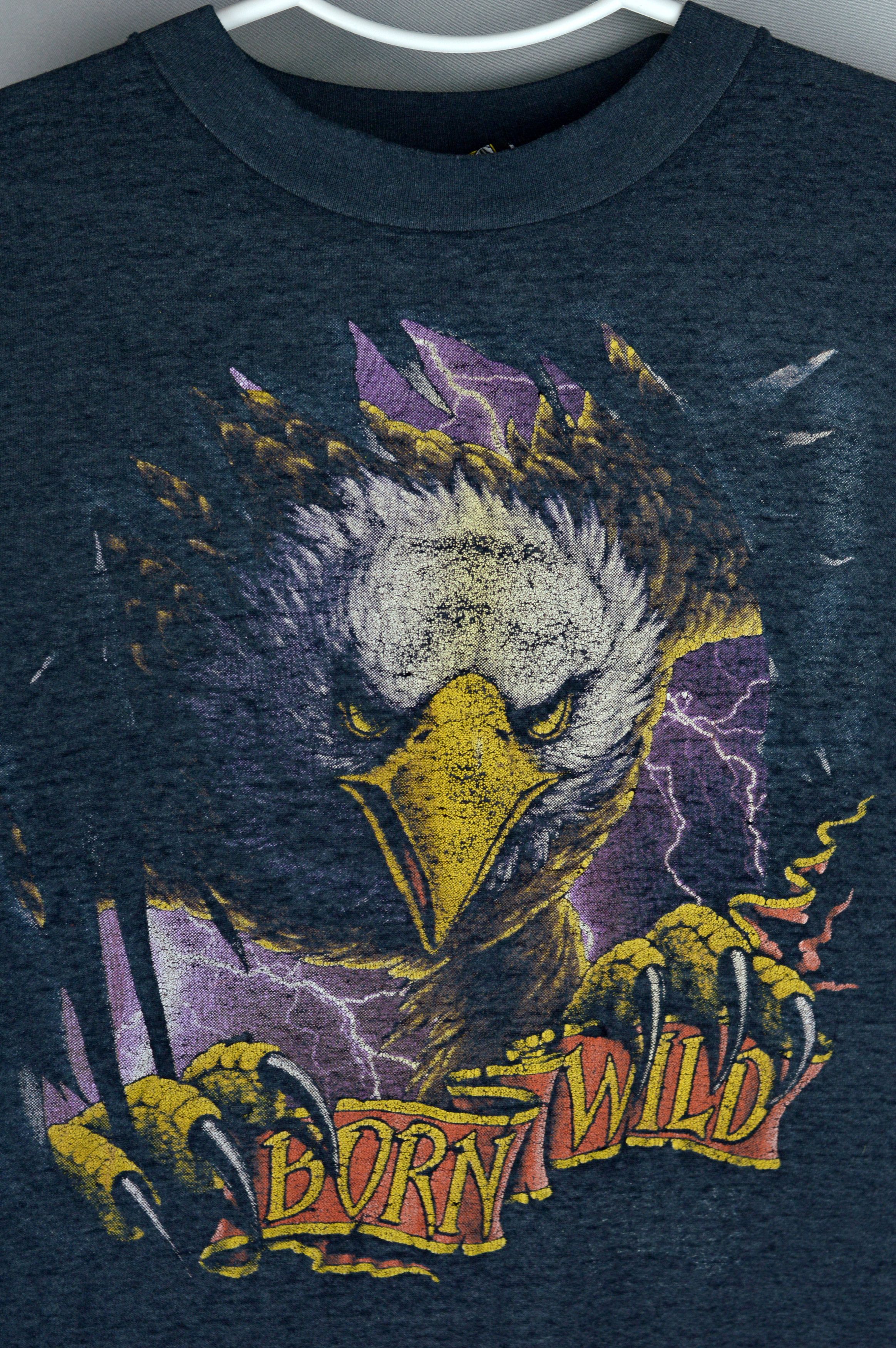 Vintage Vintage 3D Emblem Born Wild 50/50 t shirt Size US L / EU 52-54 / 3 - 3 Thumbnail