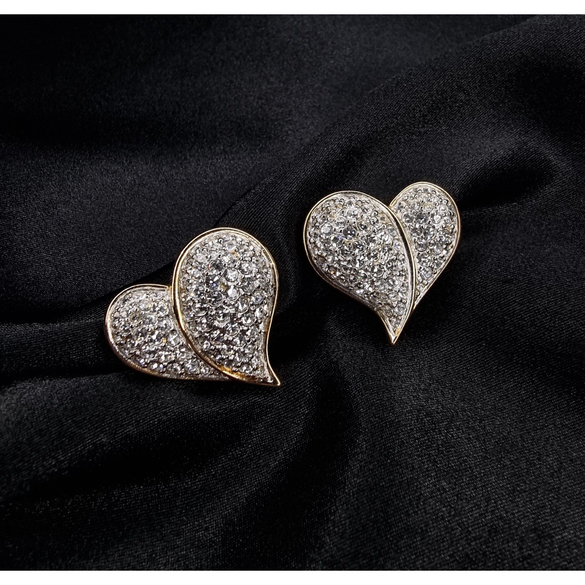 Swarovski Vintage Swarovski Crystal Heart Clip-On Earrings Size ONE SIZE - 2 Thumbnail