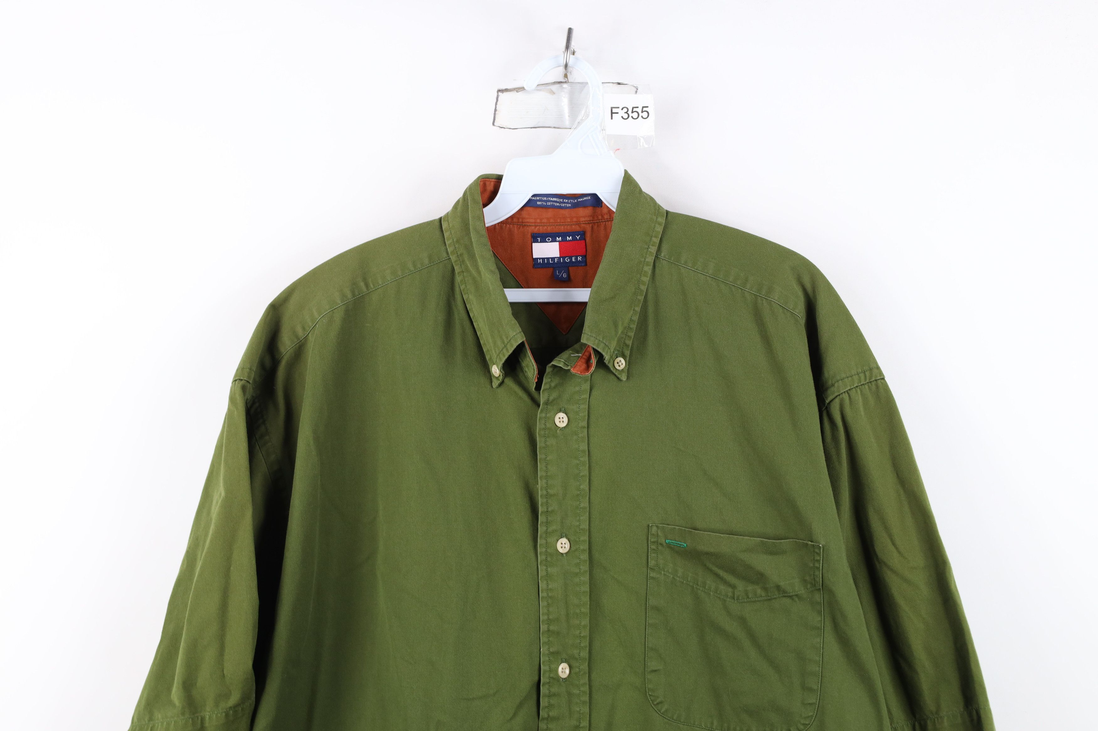 Tommy Hilfiger Vintage 90s Tommy Hilfiger Short Sleeve Button Down Shirt Size US L / EU 52-54 / 3 - 2 Thumbnail