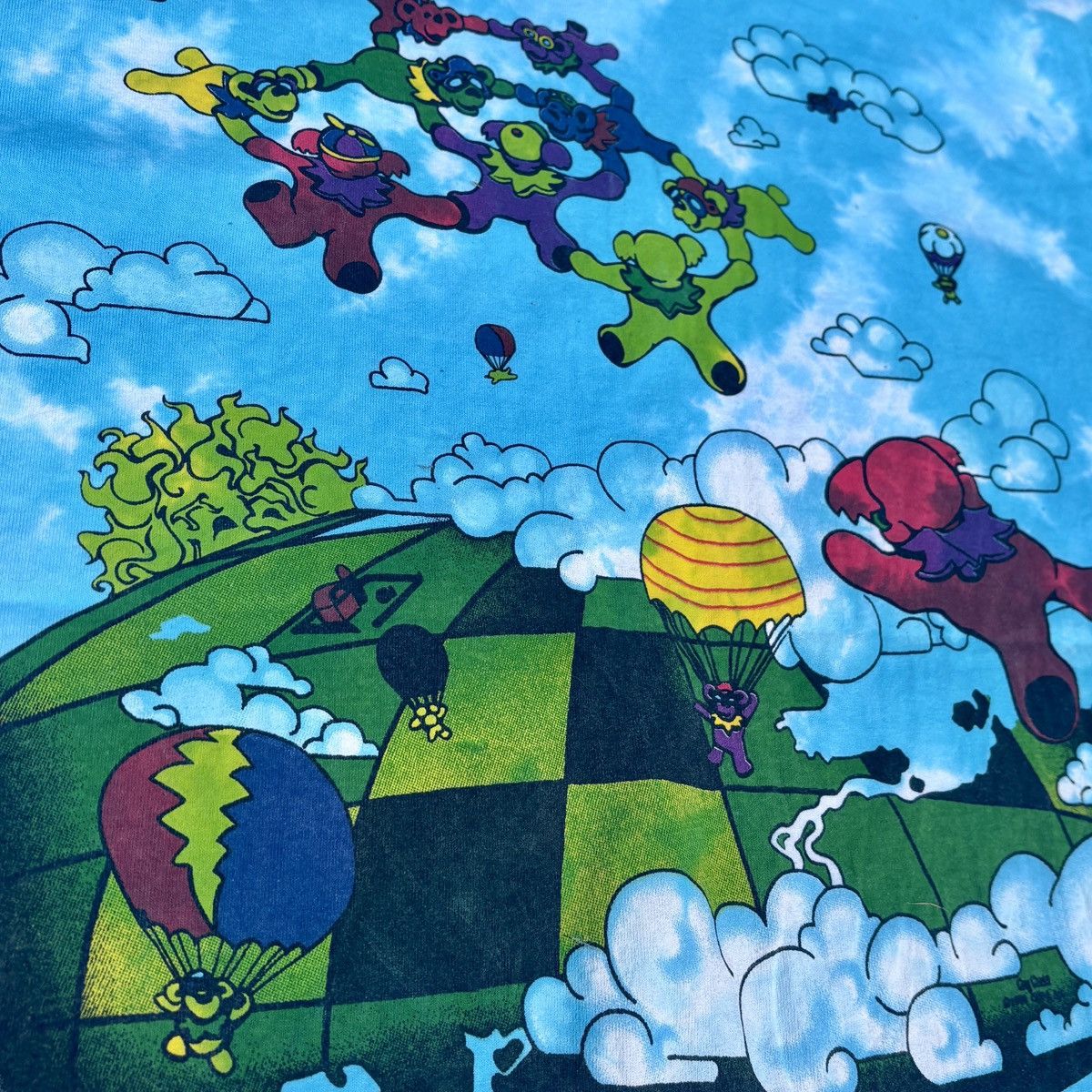 Grateful Dead × Online Ceramics 1993 Liquid Blue Grateful Dead Parachuting Bears Size US L / EU 52-54 / 3 - 8 Thumbnail