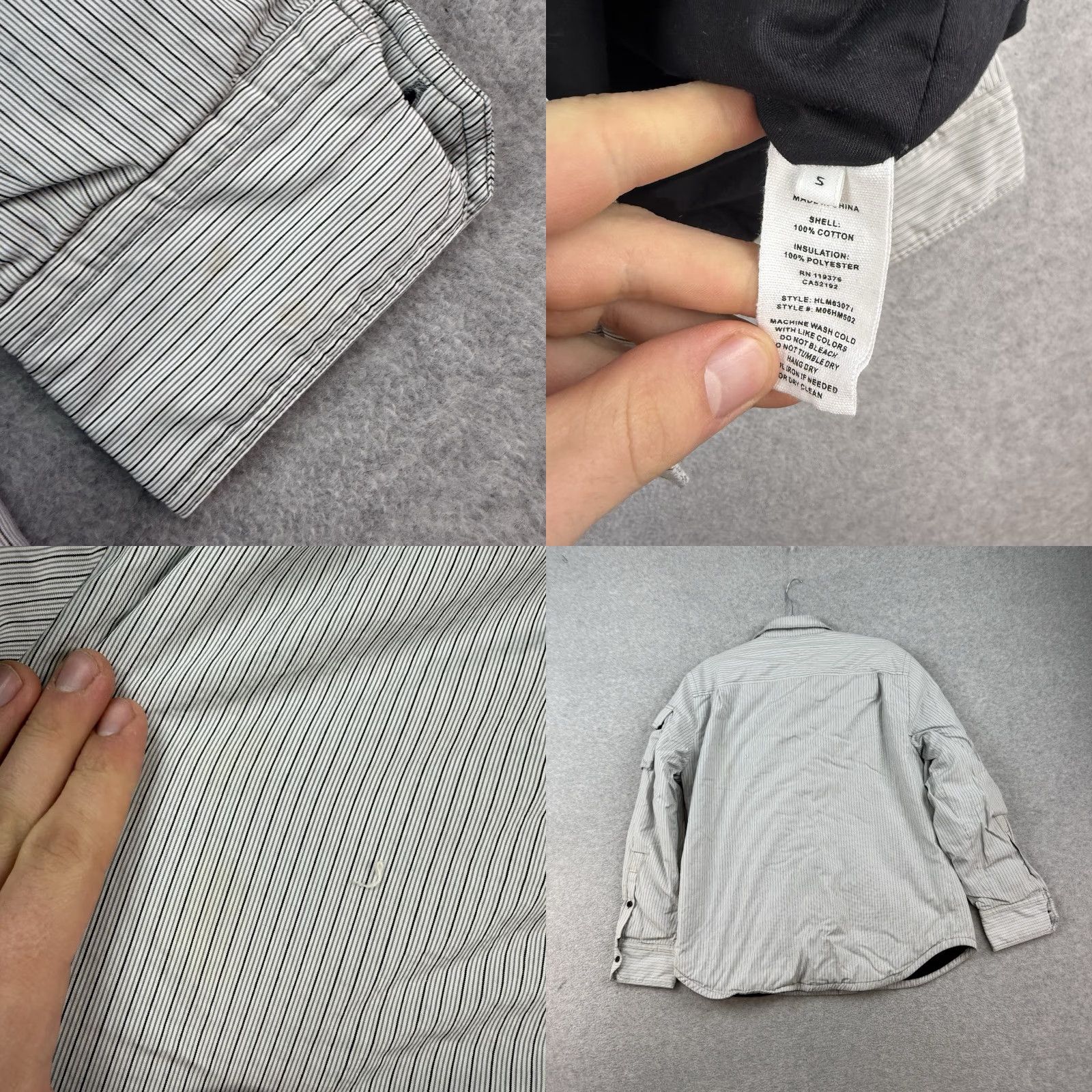 Helmut Lang Helmut Lang Windbreaker Shirt Jacket Gray Striped Lined Button Up Regular Size S Men Size US S / EU 44-46 / 1 - 8 Thumbnail