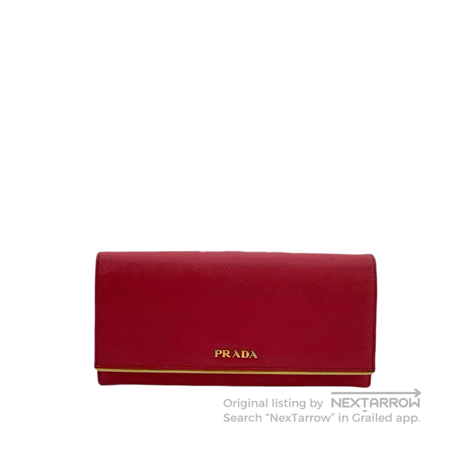 Prada Prada Red Logo Stamped Money Clip Wallet| Size ONE SIZE - 1 Thumbnail