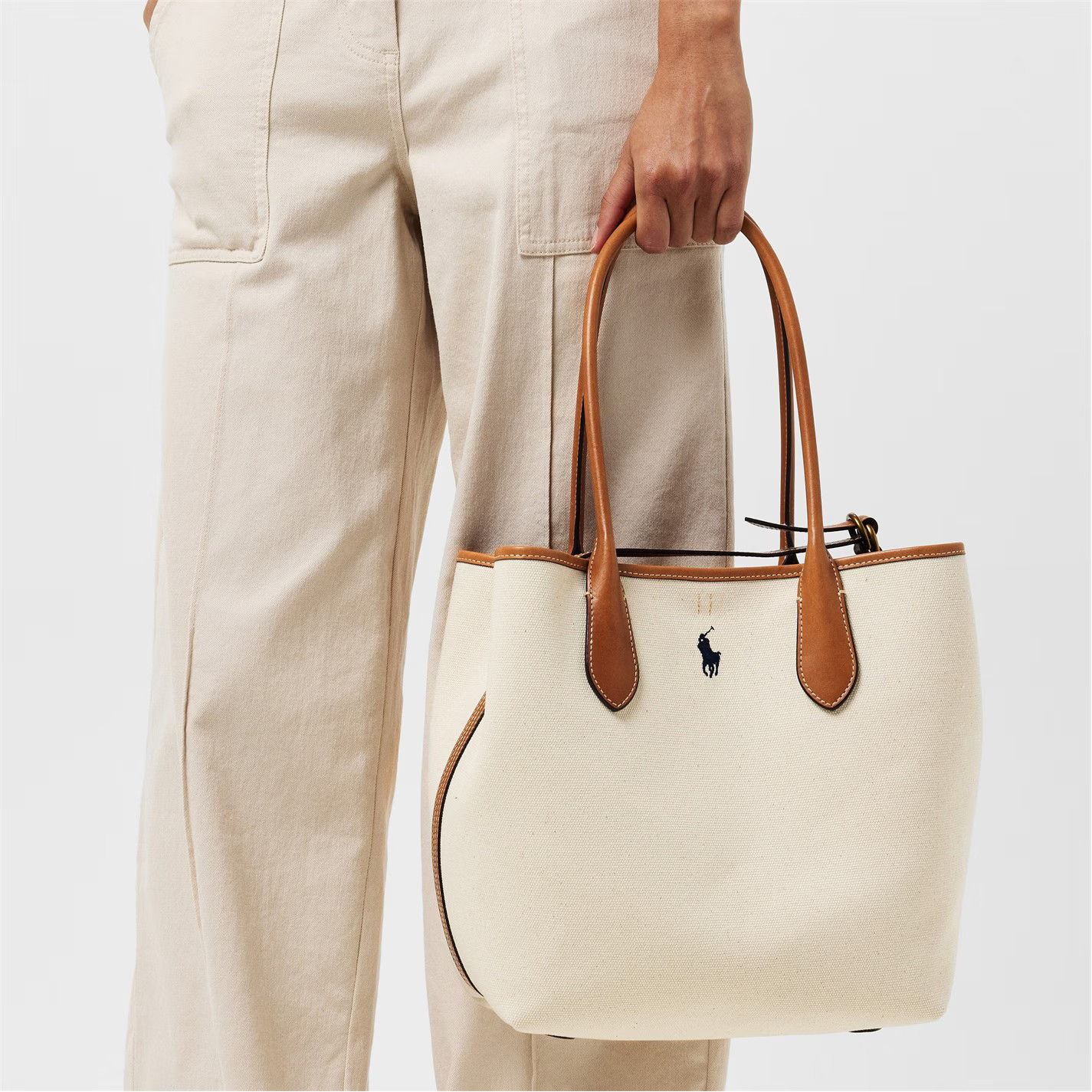 Polo Ralph Lauren o1g2r1mq0825 Size: OS / Bellport Medium Bag Natural/White Size ONE SIZE - 3 Thumbnail