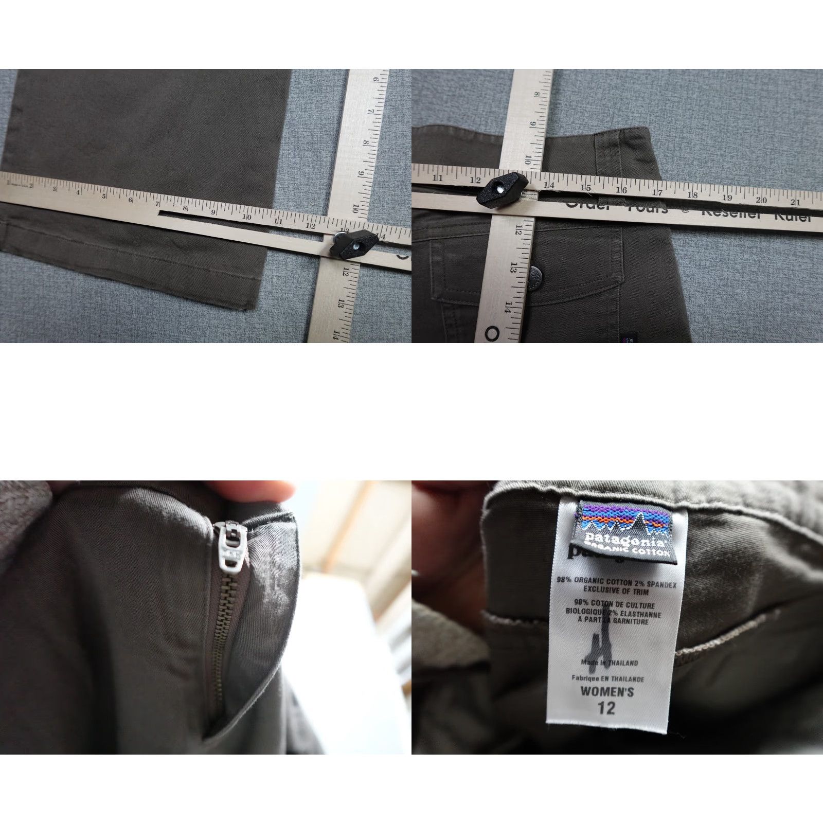 Patagonia Patagonia Pants Womens Size 12 Chino Gray Organic Cotton Stretch Casual Workwear 34x32 Slim Straight Front Button Fly Size 34" / US 12 / IT 48 - 8 Thumbnail