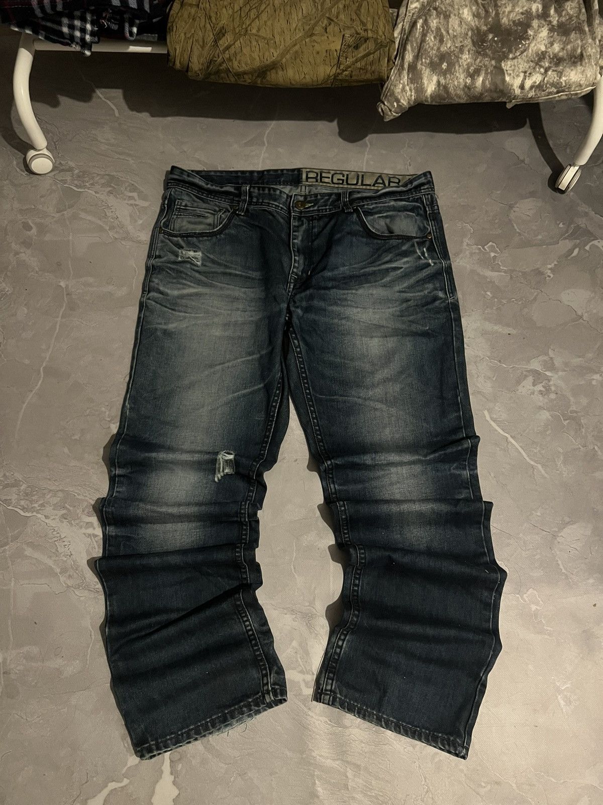 Vintage Vintage Baggy Damage Swag Jean — Streetwear Grunge Y2K 90 Size US 39 - 2 Thumbnail