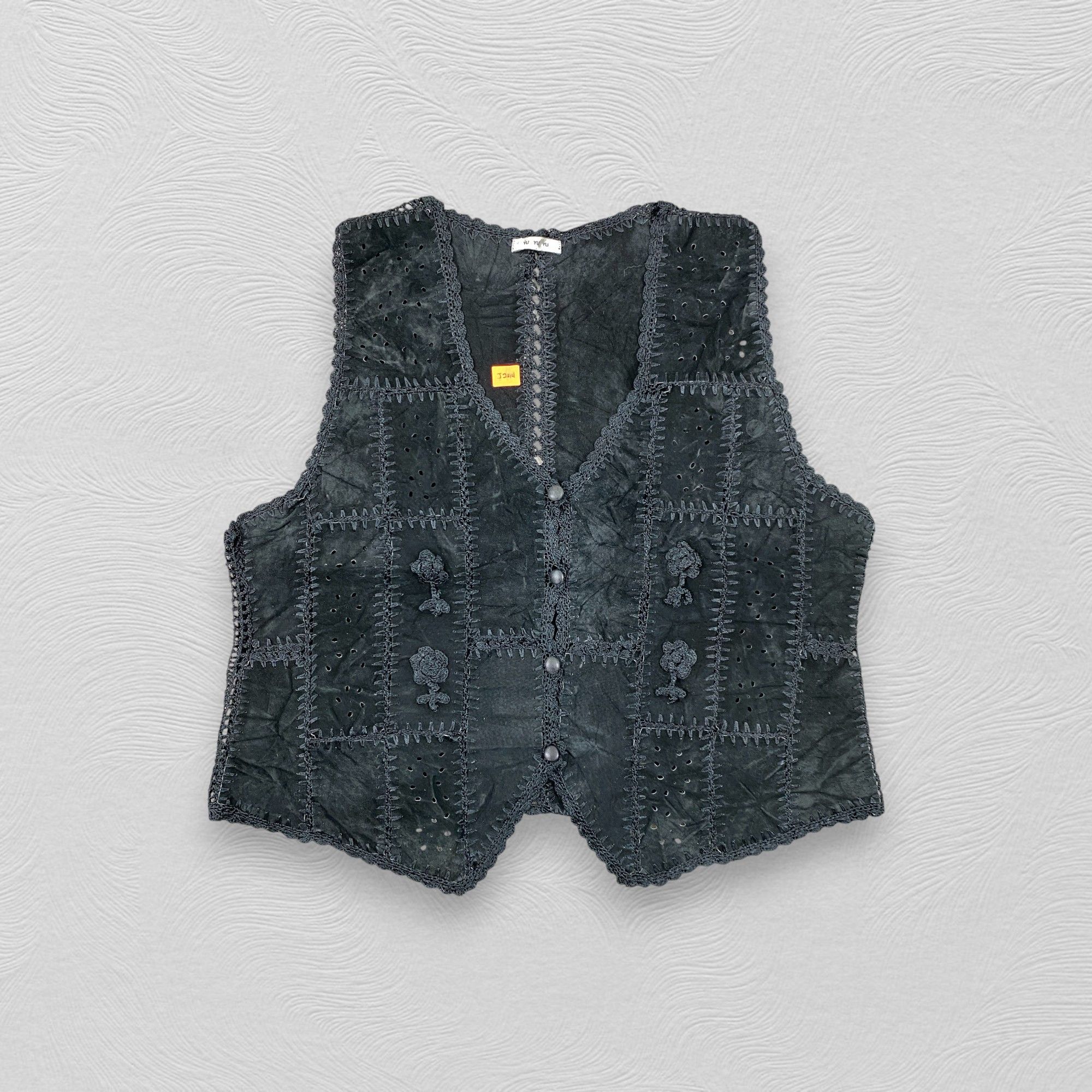 Japanese Brand Vintage Japanese Brand Leather Patchwork Vest Jacket- J244 Size US M / EU 48-50 / 2 - 1 Thumbnail