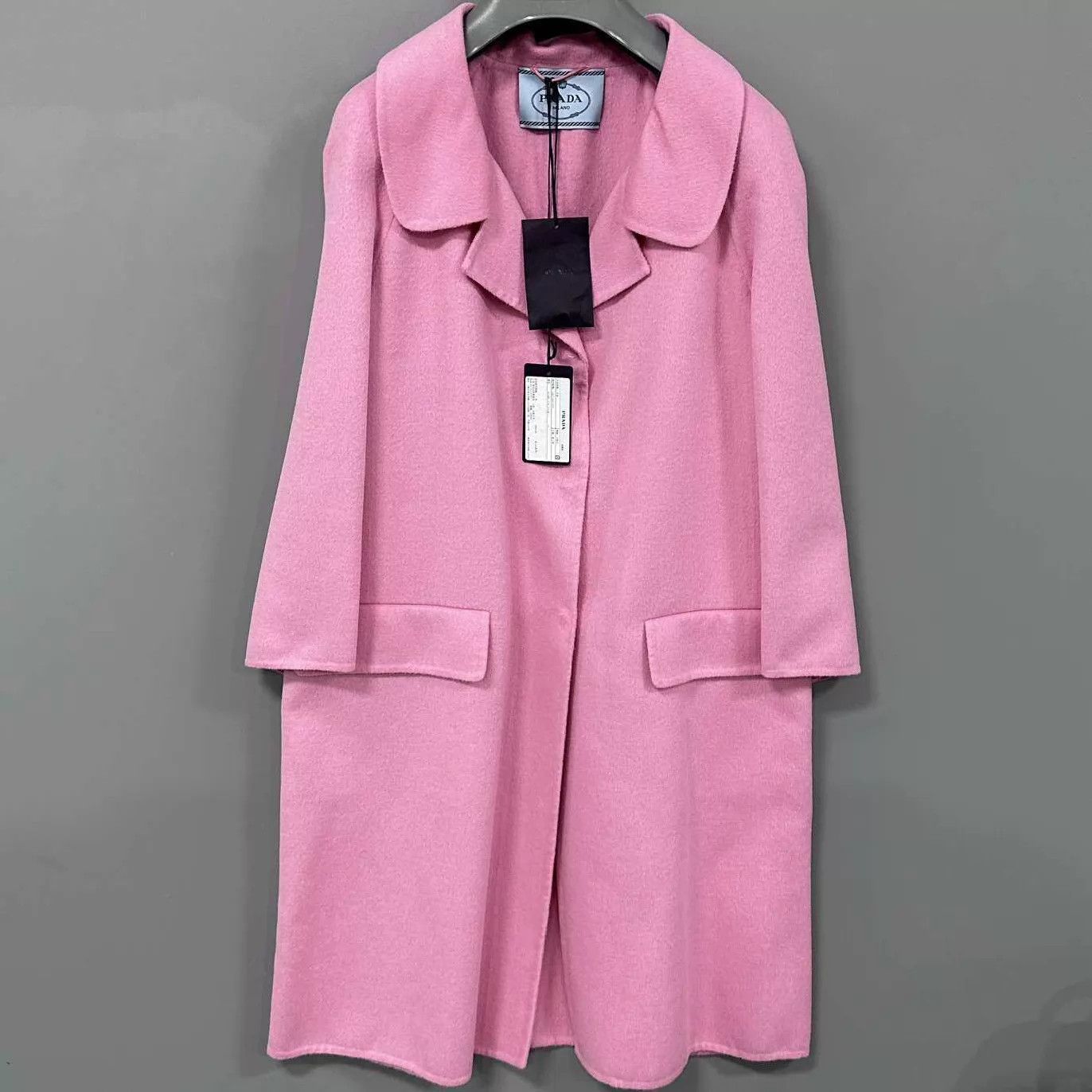 Prada PRADA Pink Wool Thin Overcoat Size 44 Size M / US 6-8 / IT 42-44 - 1 Thumbnail