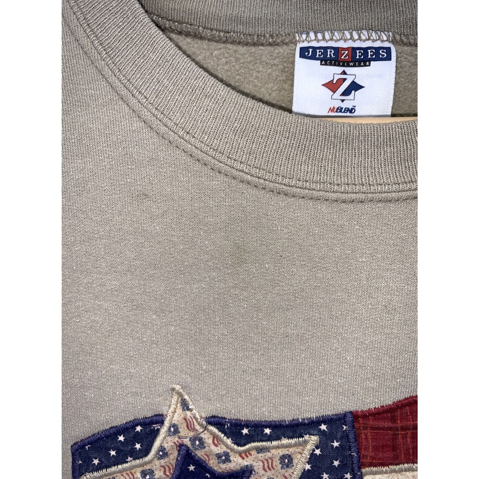 Jerzees VINTAGE Jerzees USA Made American Flag Embroidered Womens Brown Sweatshirt-XL- Size XL / US 12-14 / IT 48-50 - 6 Thumbnail