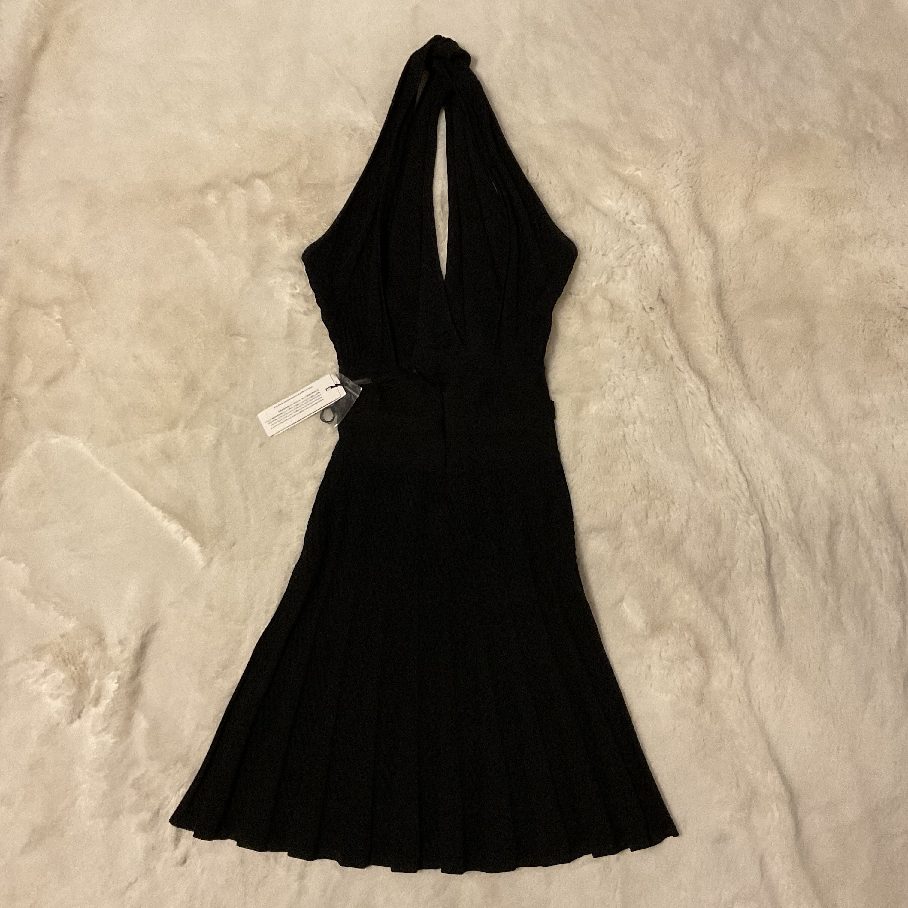 Versace NWT Versace Donatella Medusa Maglia Black Halter Flare Dress Size XS / US 0-2 / IT 36-38 - 2 Thumbnail