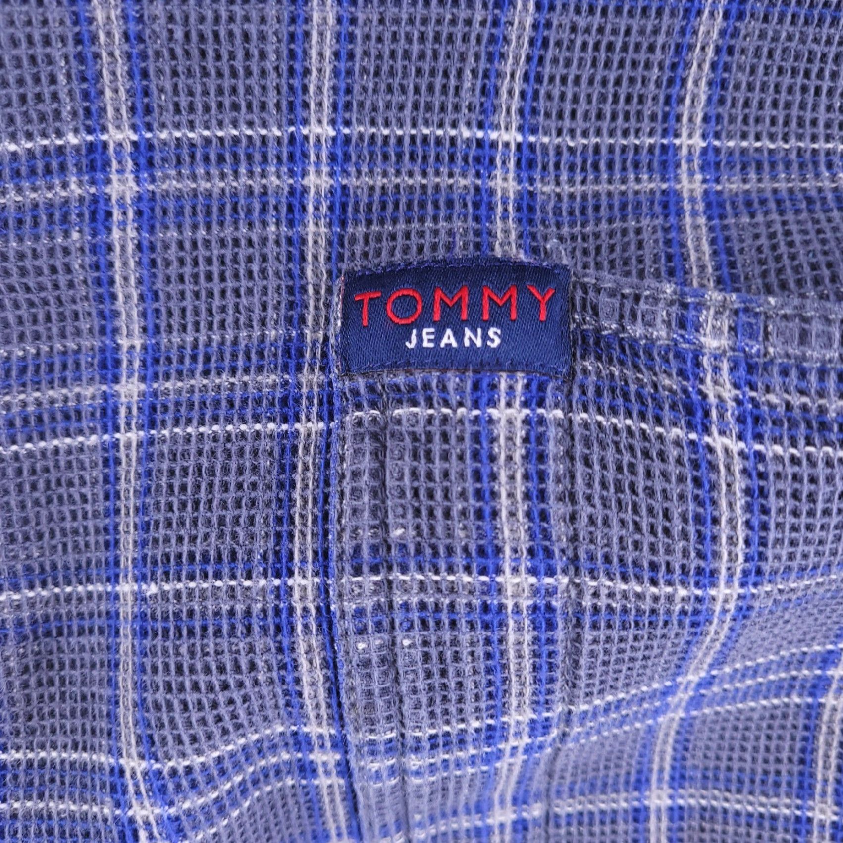Tommy Hilfiger VINTAGE Tommy Jeans Flannel Shirt Mens L Blue 90s Thick Long Sleeve Button-Up Plaid Size US L / EU 52-54 / 3 - 2 Thumbnail