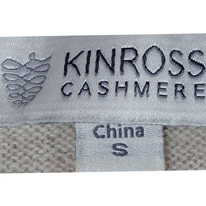 Vintage KINROSS CASHMERE Cardigan S Beige Knit 100% Cashmere Solid Women Size S / US 4 / IT 40 - 4 Thumbnail
