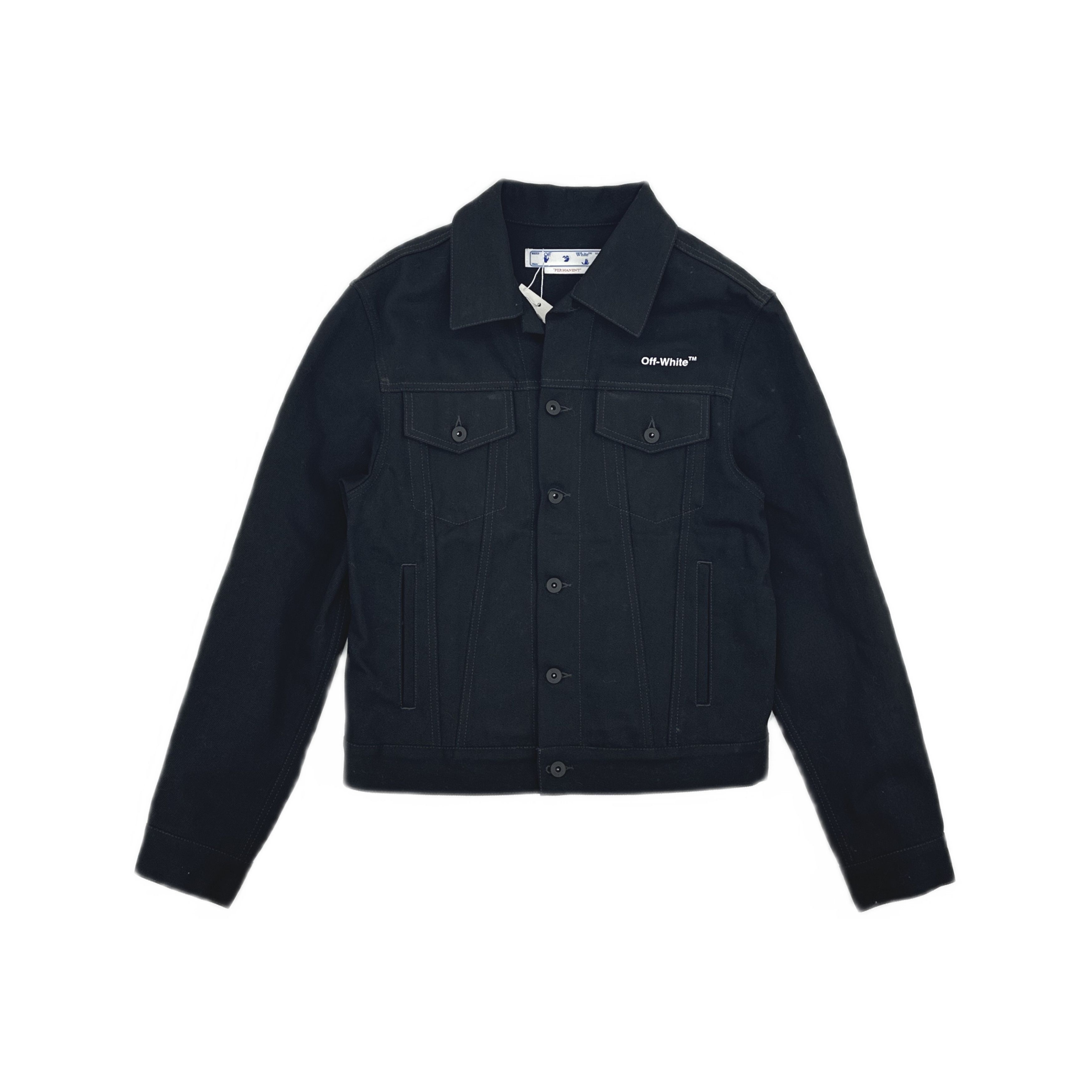 Off-White OFF-WHITE Logo Print Denim Jacket Size S Size US S / EU 44-46 / 1 - 1 Thumbnail
