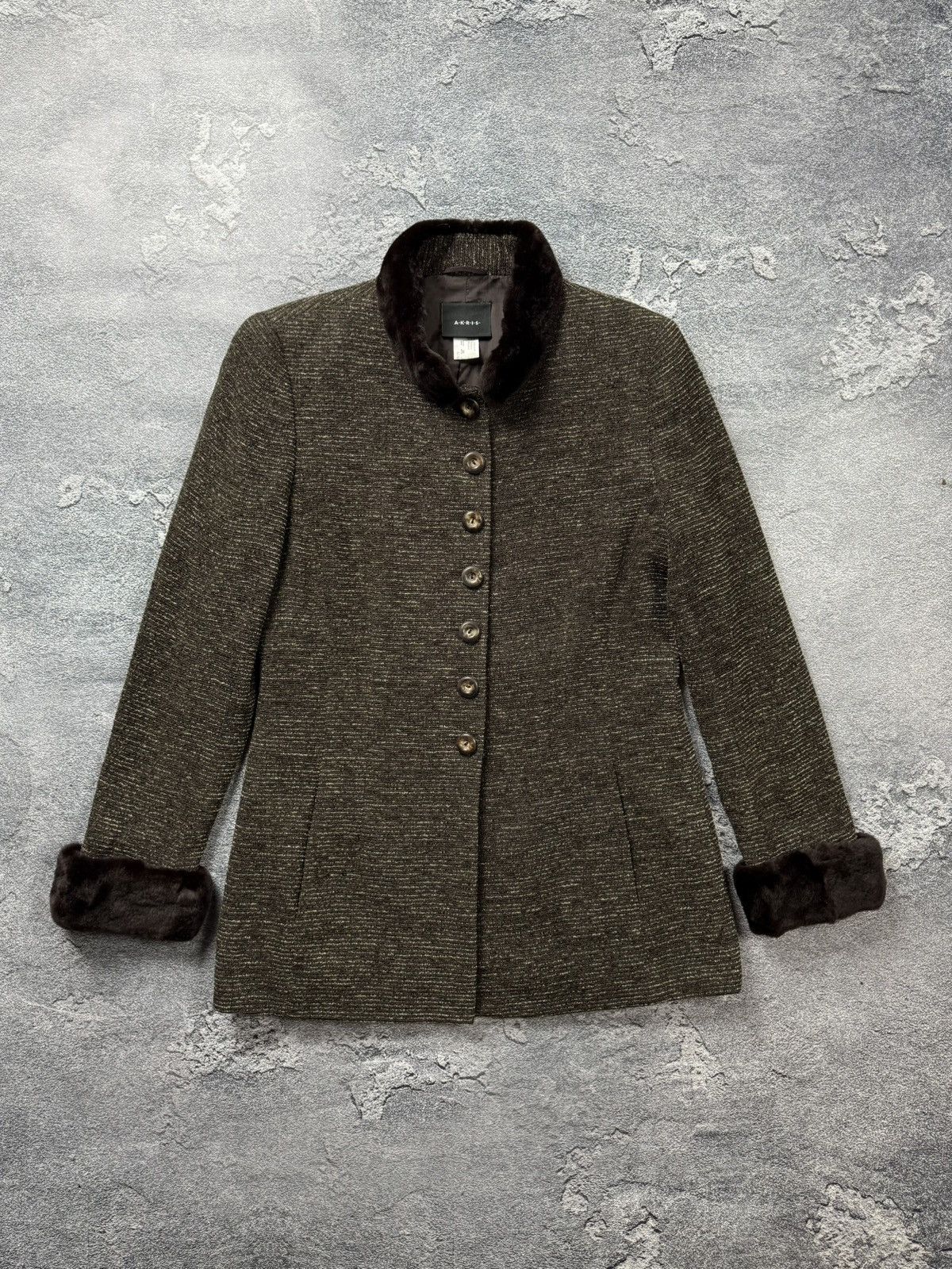 Akris Akris Schurwolle Mink Fur Trim Collar Button Tailored Jacket Size M / US 6-8 / IT 42-44 - 5 Thumbnail