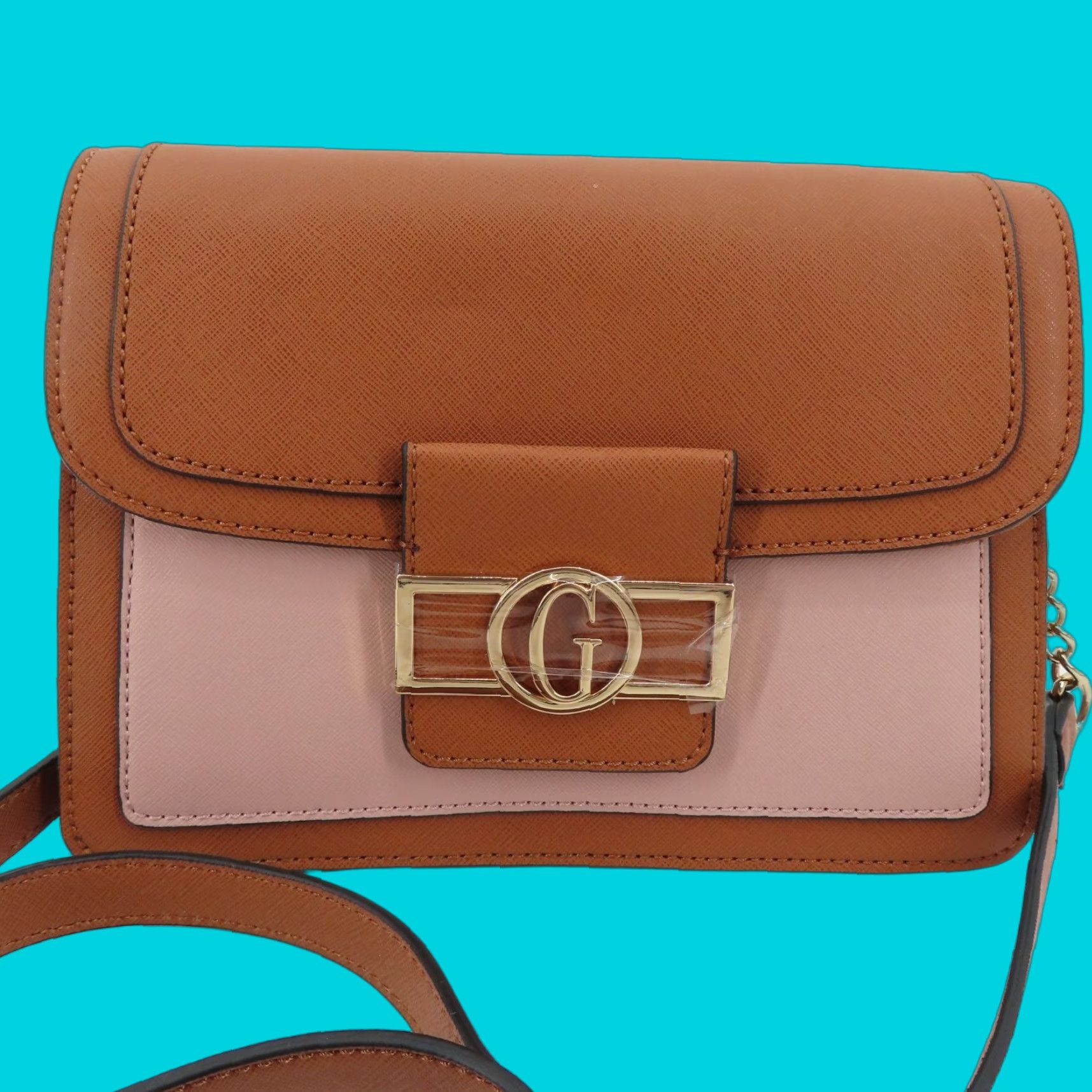 Guess GUESS Wallander Crossbody Bag Faux Leather Brown Cognac Pink Purses Women New Bag Detachable Strap Crossbody Purse Size ONE SIZE - 1 Thumbnail