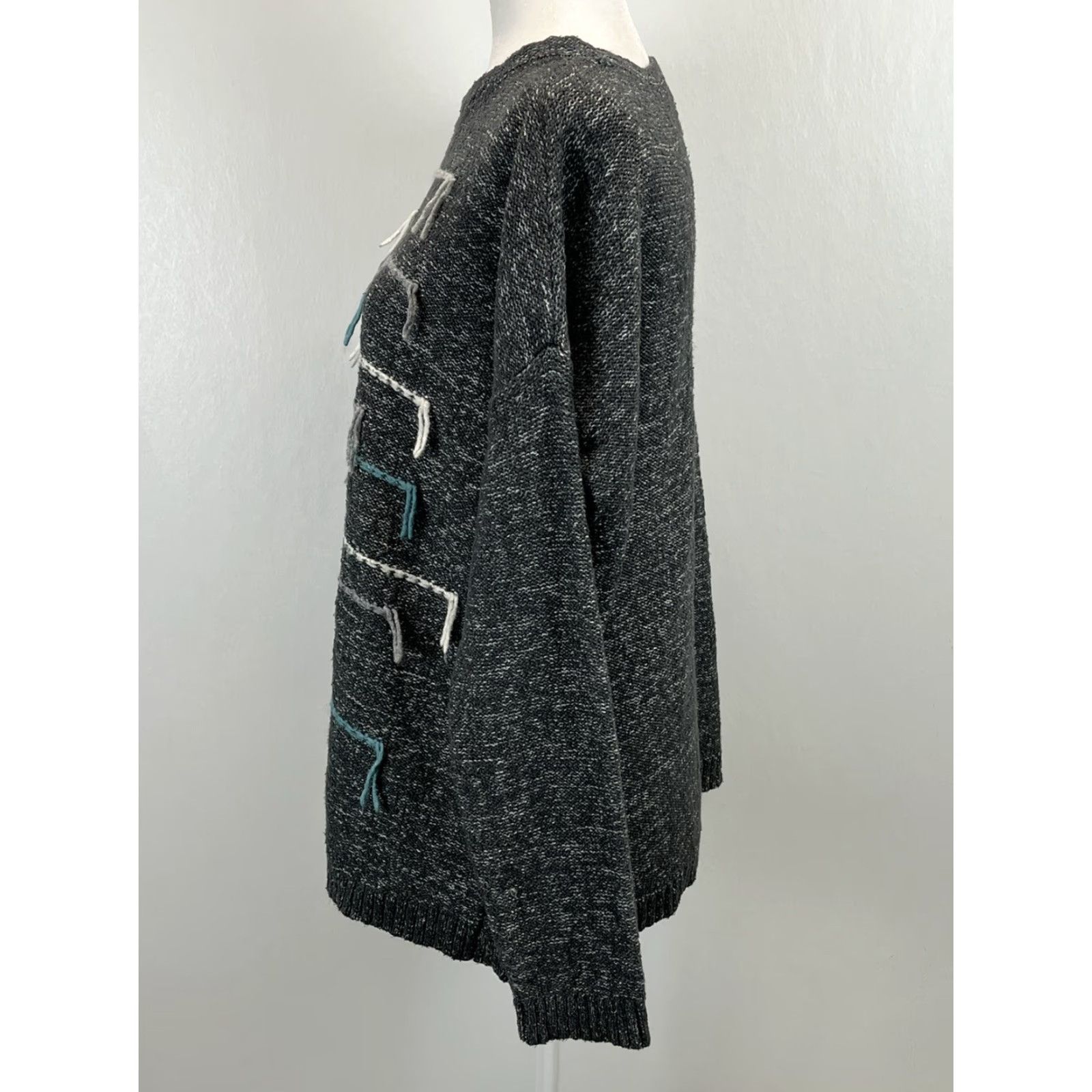 J. Jill J. Jill Yarn Knit Sweater Sz Medium Purejill Gray Crew Neck Tunic Casual Size M / US 6-8 / IT 42-44 - 2 Thumbnail