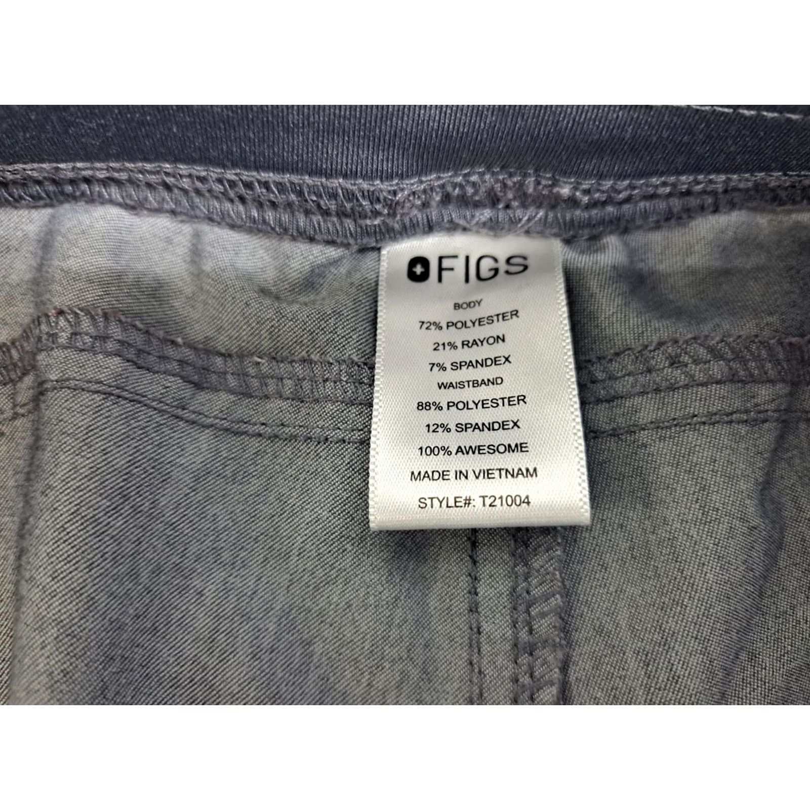 Vintage FIGS Womens T21004 Grey Cargo Scrub Pants Small 30" Inseam Womens Grey Cargo Scrub Pants Size 28" / US 6 / IT 42 - 5 Thumbnail