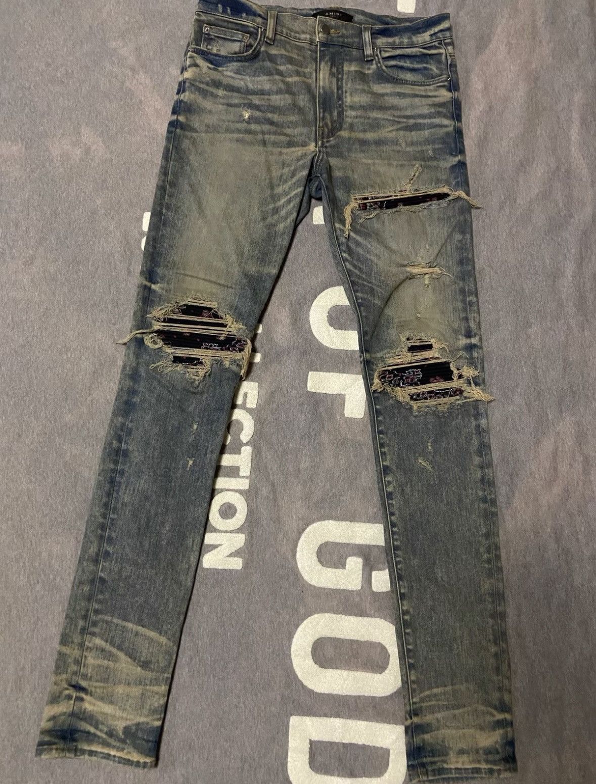 Amiri Amiri Dirty Indigo MX1 Jeans Size US 32 / EU 48 - 1 Thumbnail