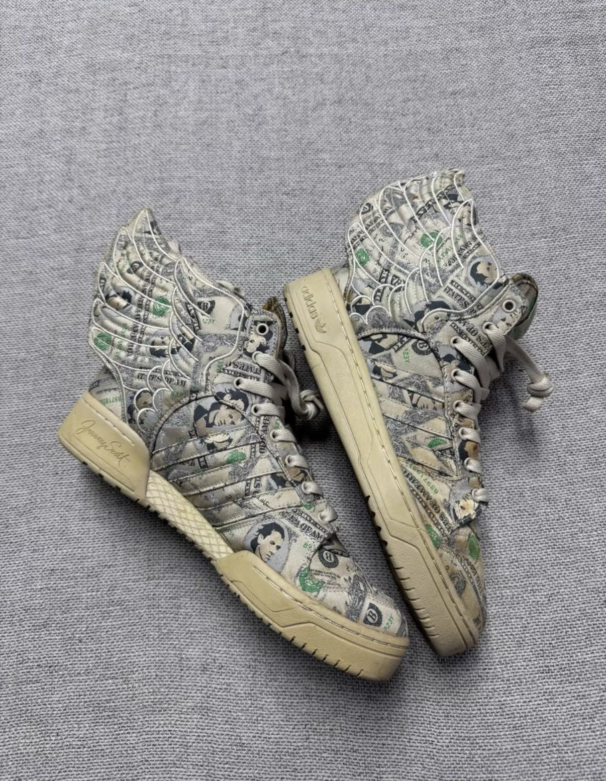 Adidas Adidas Jeremy Scott JS Wings 2.0 Dollar Print K37 Size US 8.5 / EU 41-42 - 6 Thumbnail