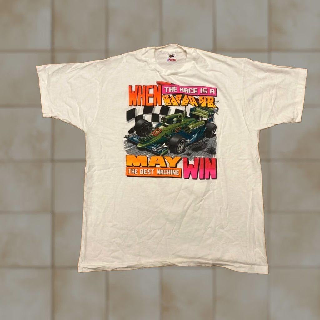 Vintage VINTAGE Oneita T-Shirt Indy 500 Racing 90s Gray XXL Mens Short Sleeve Crew Neck Double-Sided Pl… Size US XXL / EU 58 / 5 - 1 Thumbnail