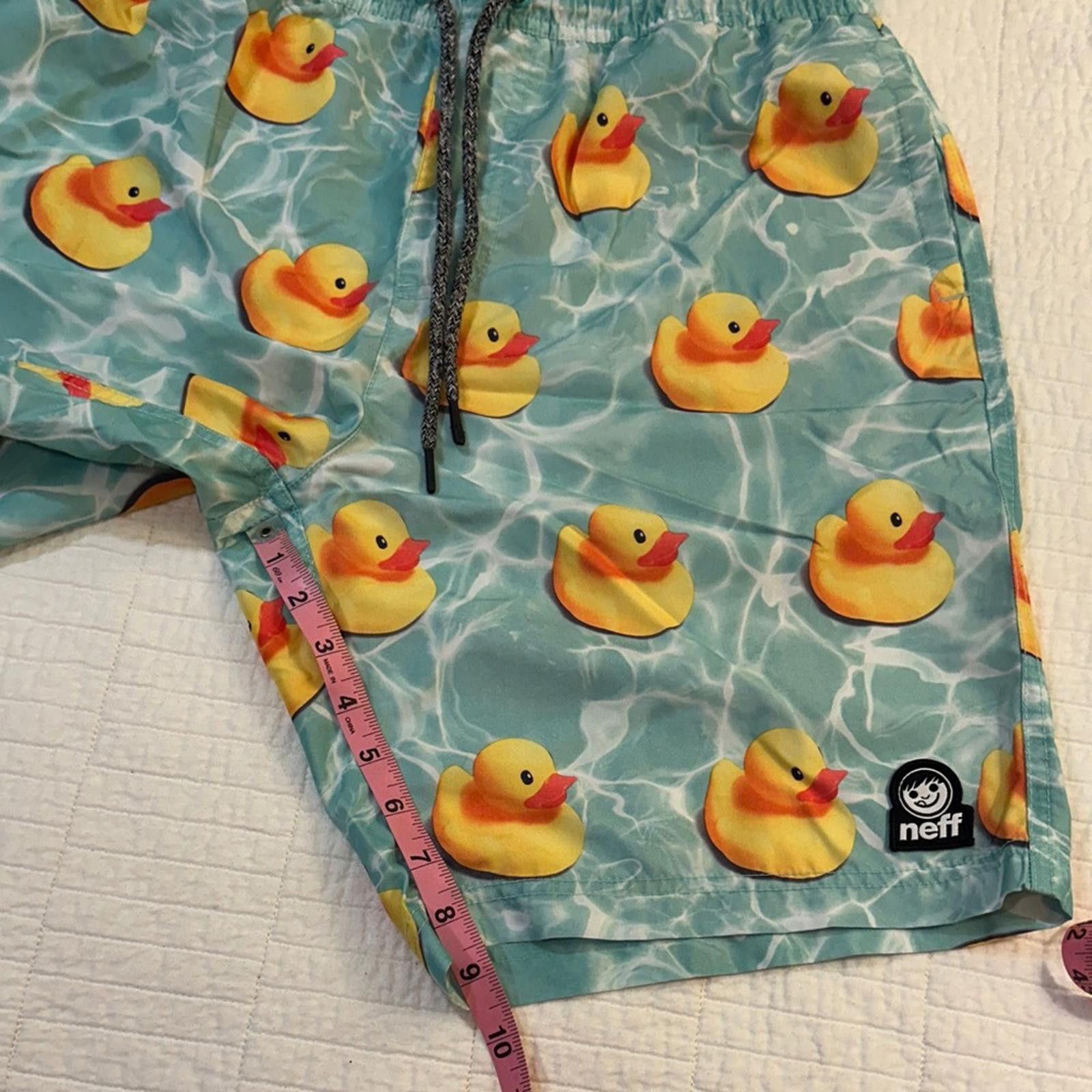 NEFF Neff Large Drawstring Aqua Duck Swim Shorts NWOT Size US 34 / EU 50 - 5 Thumbnail