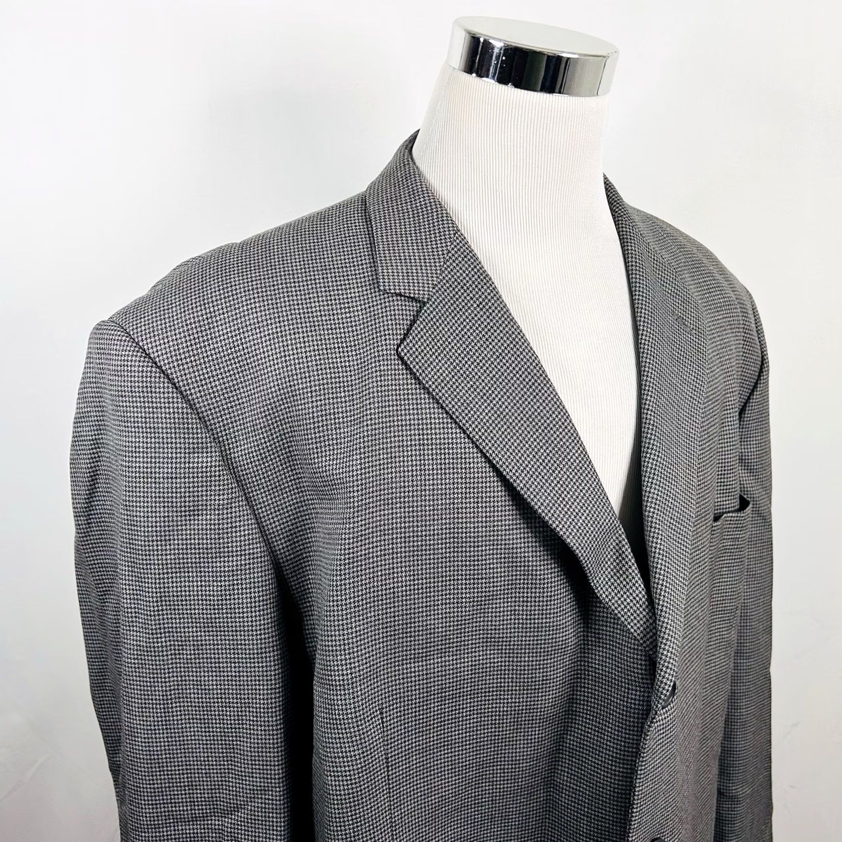 Pronto Uomo Pronto Uomo Sport Coat Gray 100% Wool Houndstooth Three-Button Formal Size US L / EU 52-54 / 3 - 2 Thumbnail