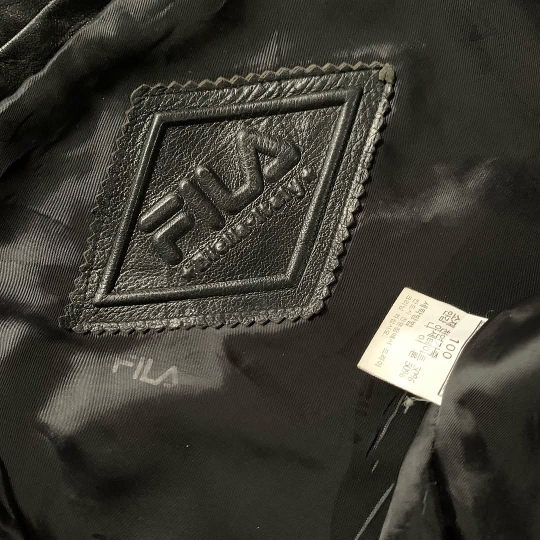 Fila Vintage 80s Fila Bomber Leather Jacket Size US L / EU 52-54 / 3 - 4 Thumbnail