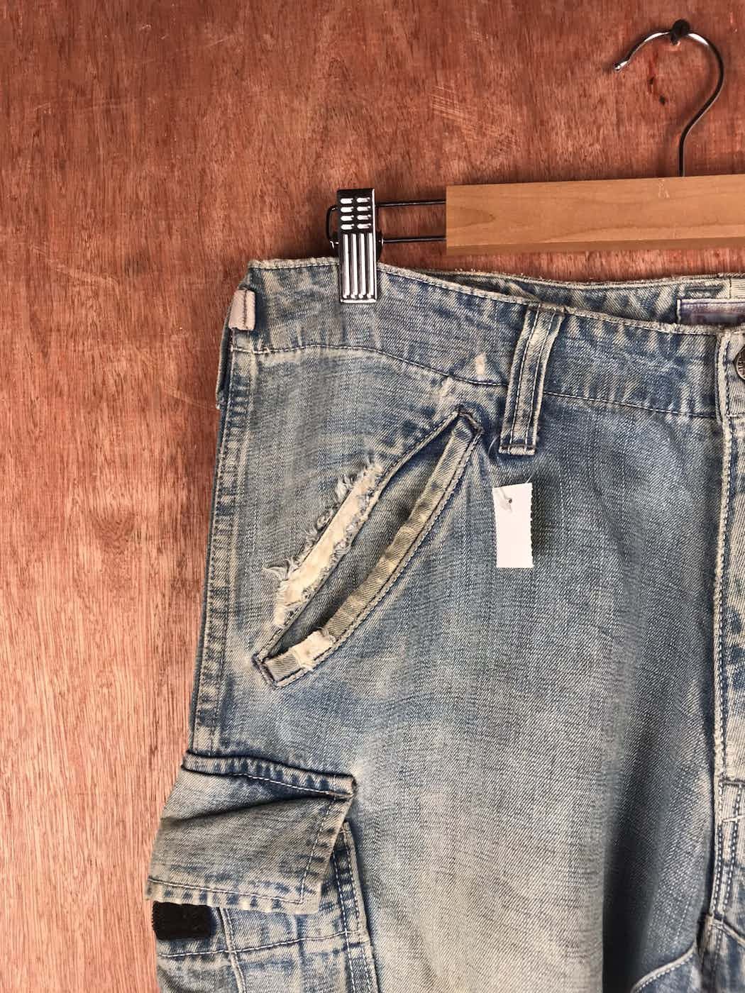 Blue Blue Japan Blue Blue Japan Distress Denim cargo Pants #2285DLAL Size US 32 / EU 48 - 6 Thumbnail