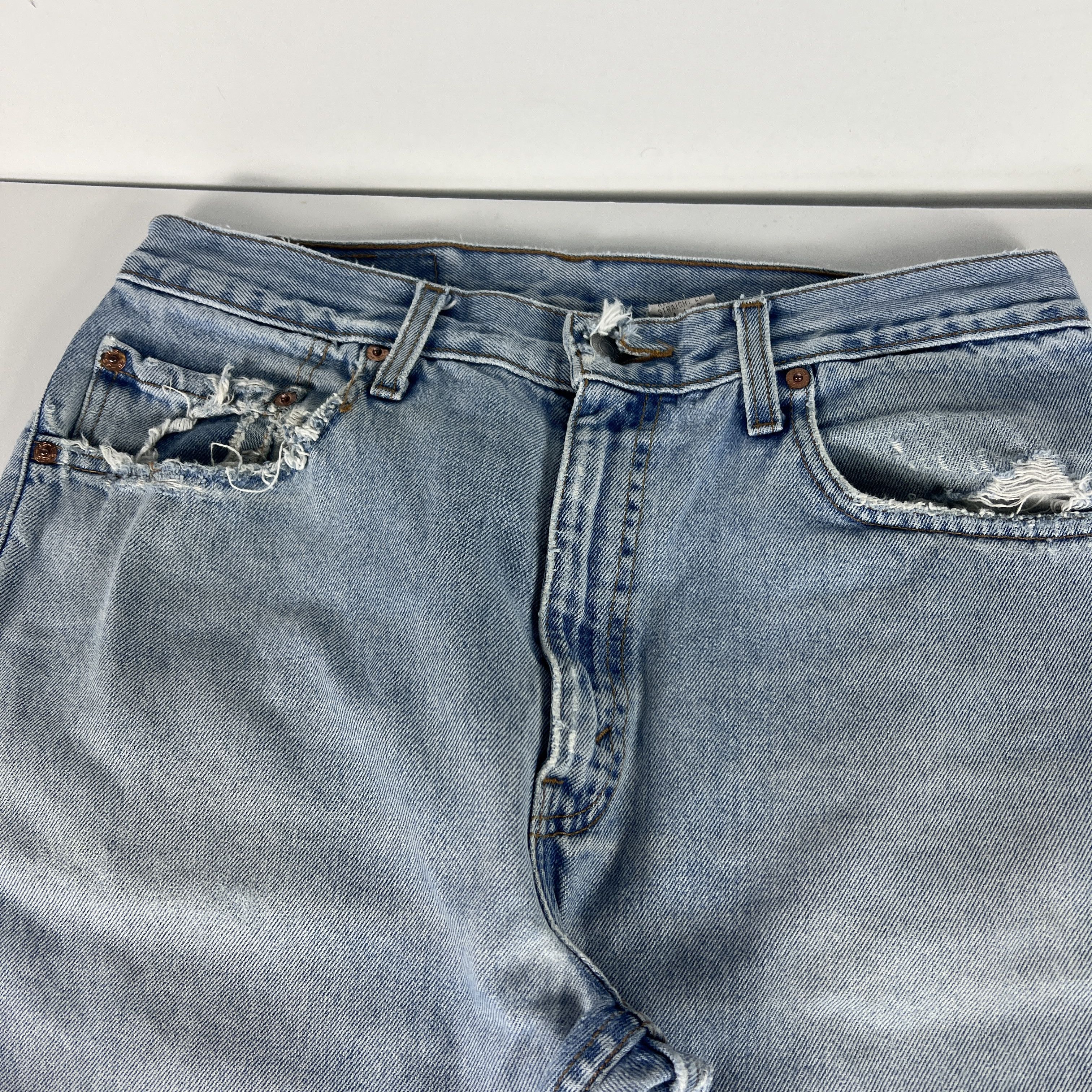 Levi's × Vintage Y2K Levi's Jeans 505 Straight Blue Faded Grunge Cotton Denim Size US 33 - 5 Thumbnail
