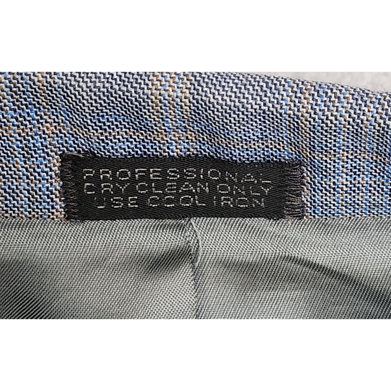 Other Vintage Varsity Style Blue Gold Plaid 3 Piece Men's Suit XL Size 44R - 6 Thumbnail