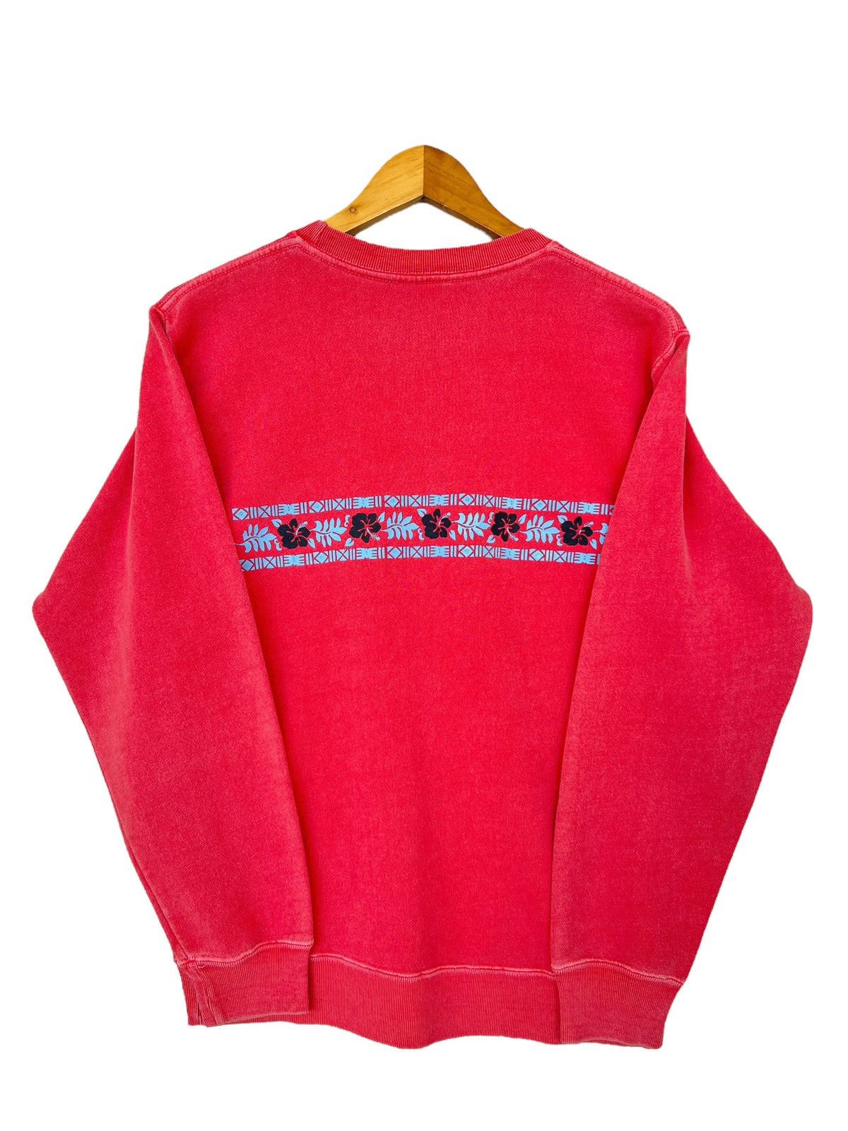 Vintage Vintage Piko Hawaii Floral Logo Sunfaded Red Sweatshirt Size M / US 6-8 / IT 42-44 - 3 Thumbnail